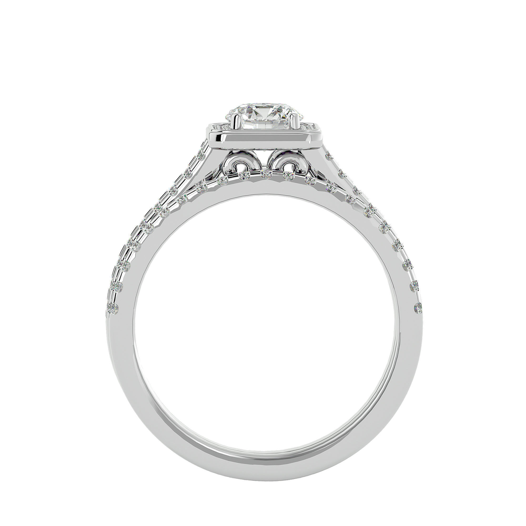 Solitaire ring model 3D print model_8