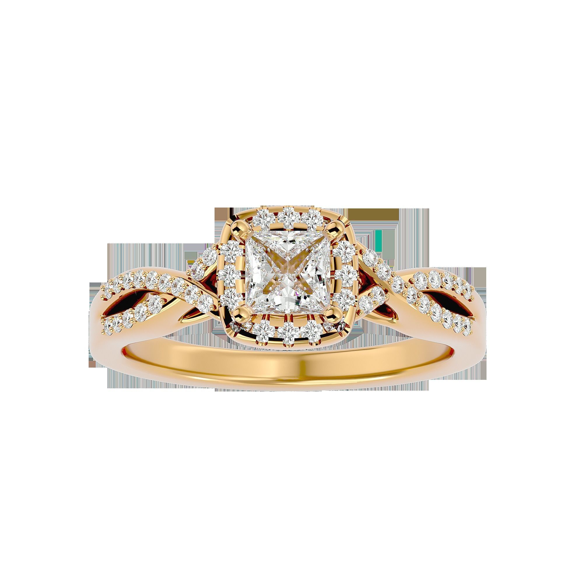 Solitaire ring model 3D print model_2