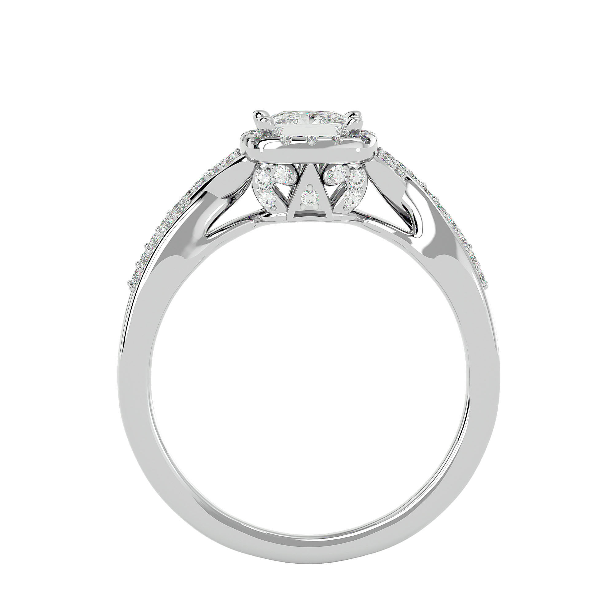 Solitaire ring model 3D print model_7