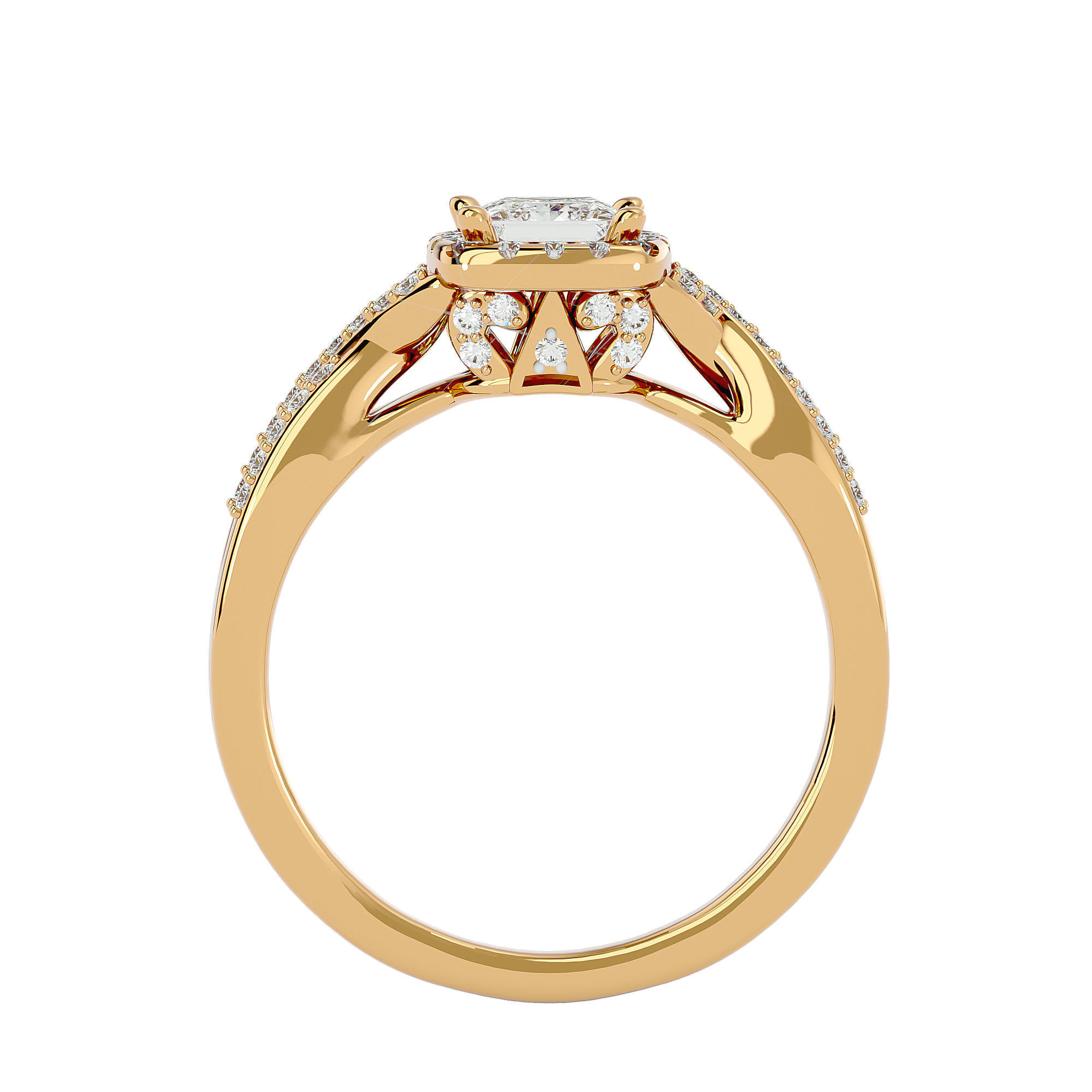 Solitaire ring model 3D print model_9
