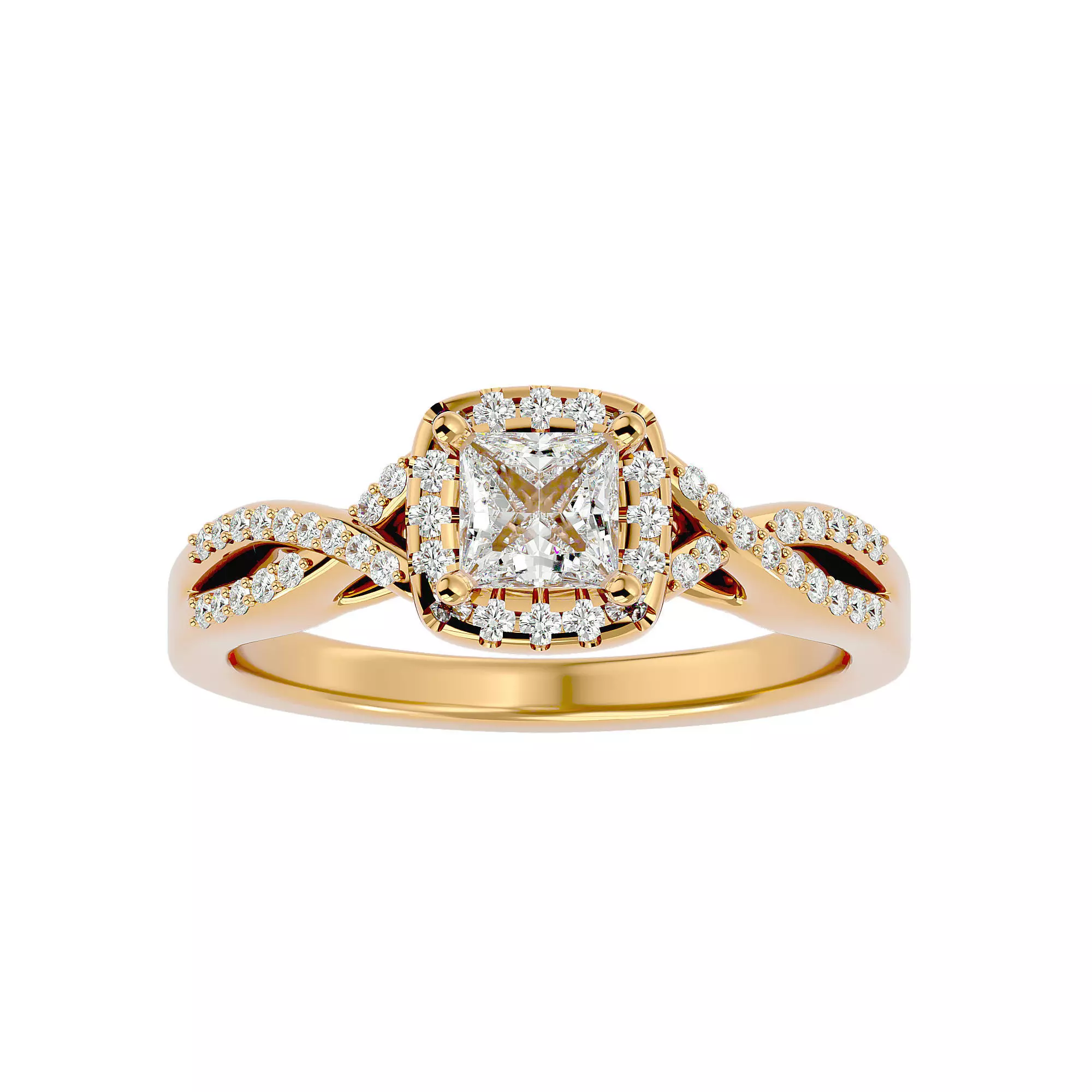 Solitaire ring model 3D print model_0