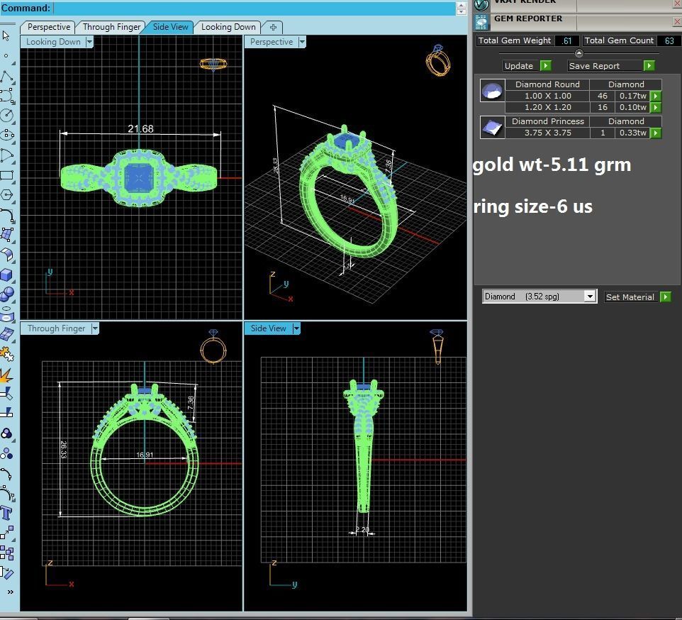 Solitaire ring model 3D print model_25