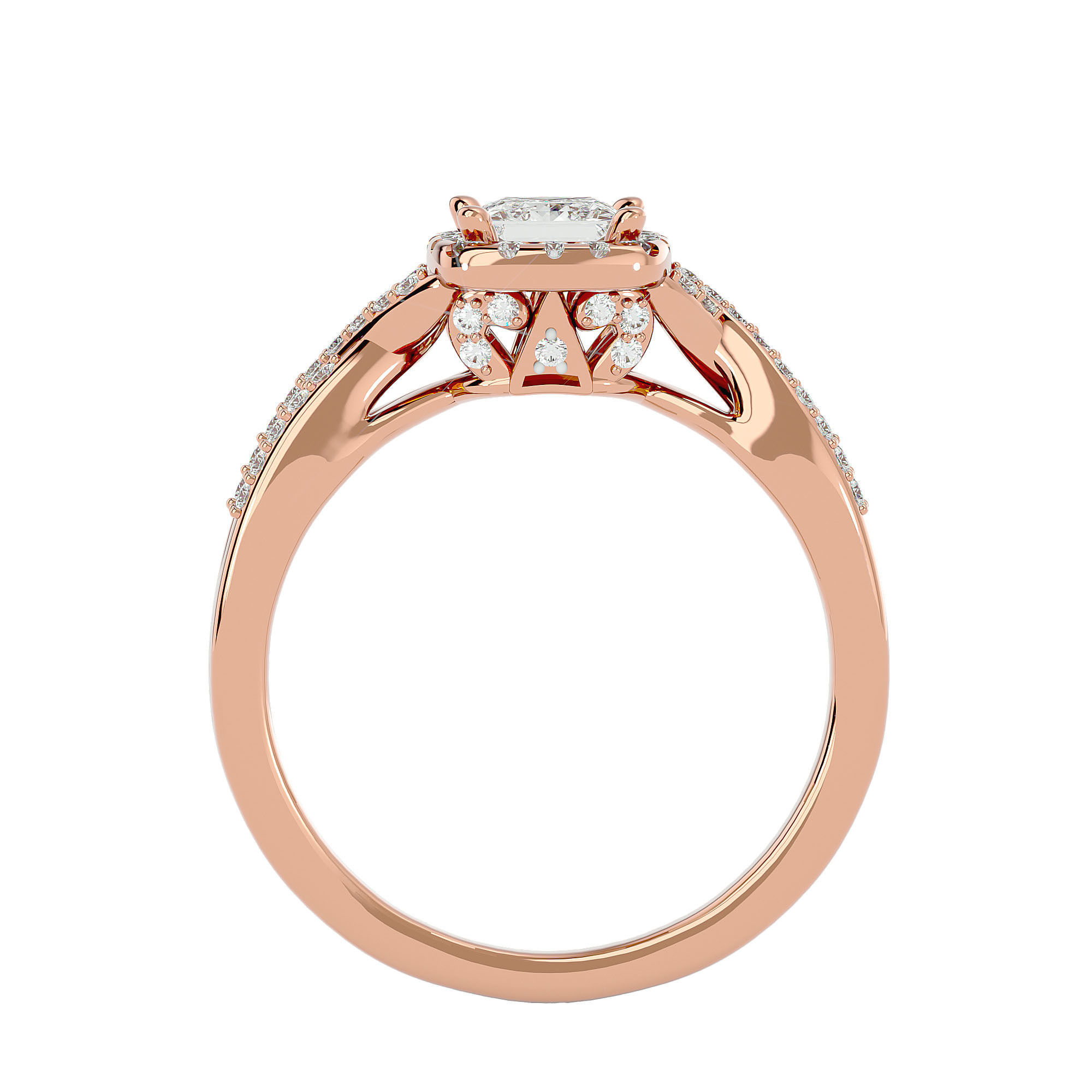 Solitaire ring model 3D print model_11