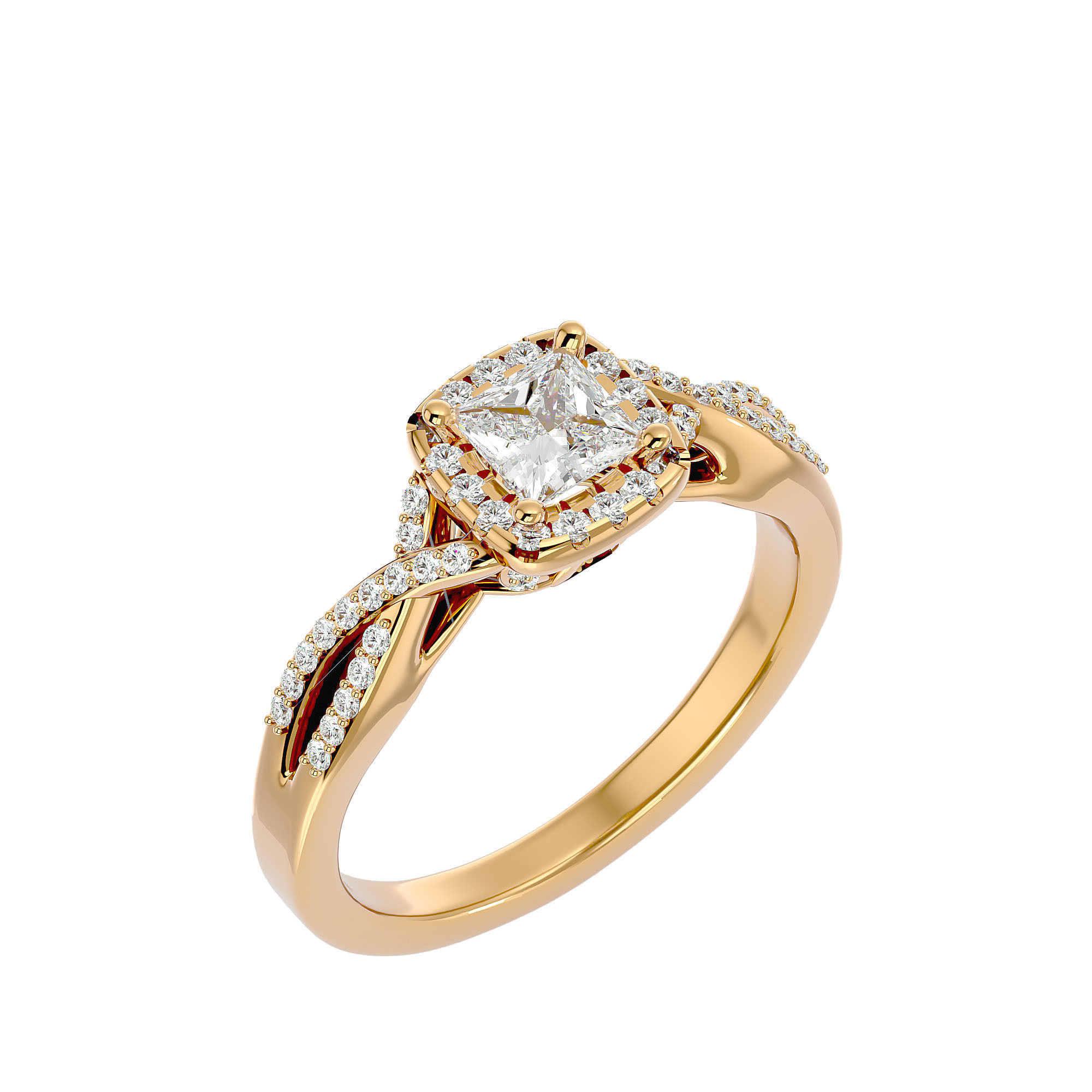 Solitaire ring model 3D print model_21