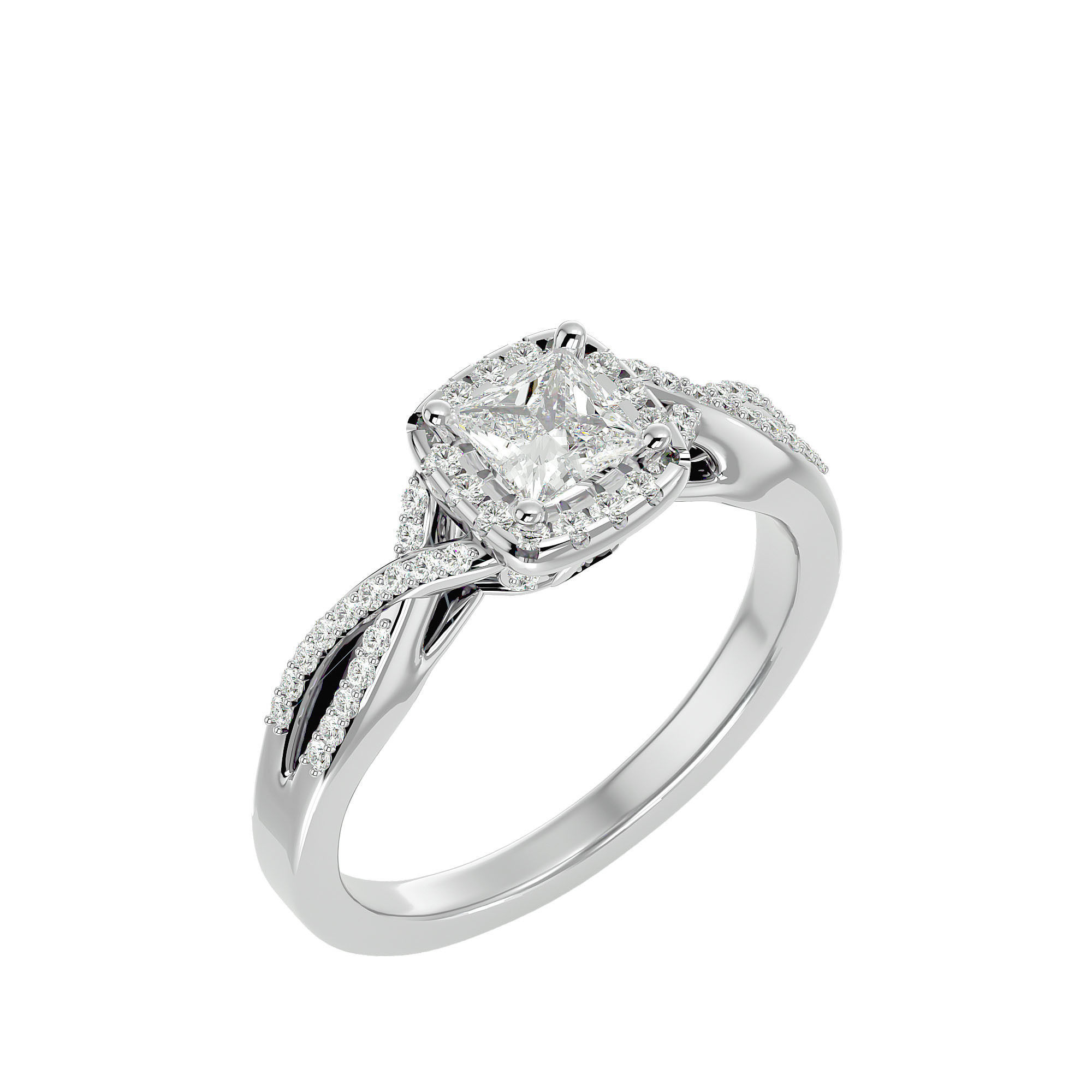 Solitaire ring model 3D print model_19