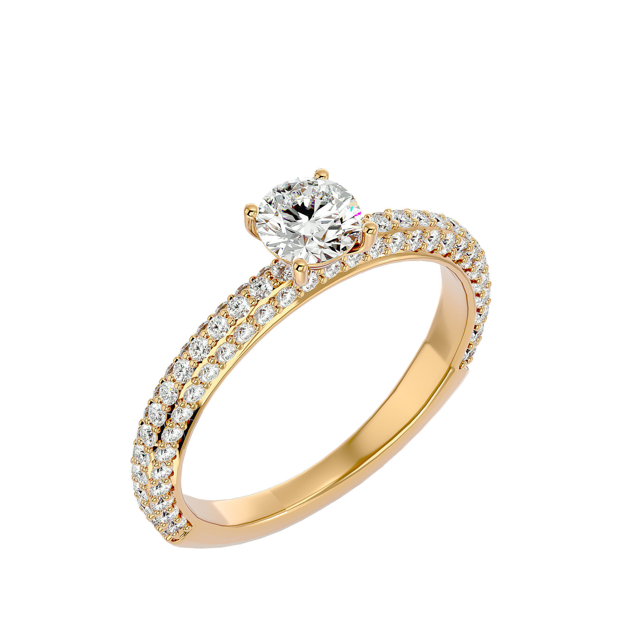 Solitaire ring model 3D print model_20
