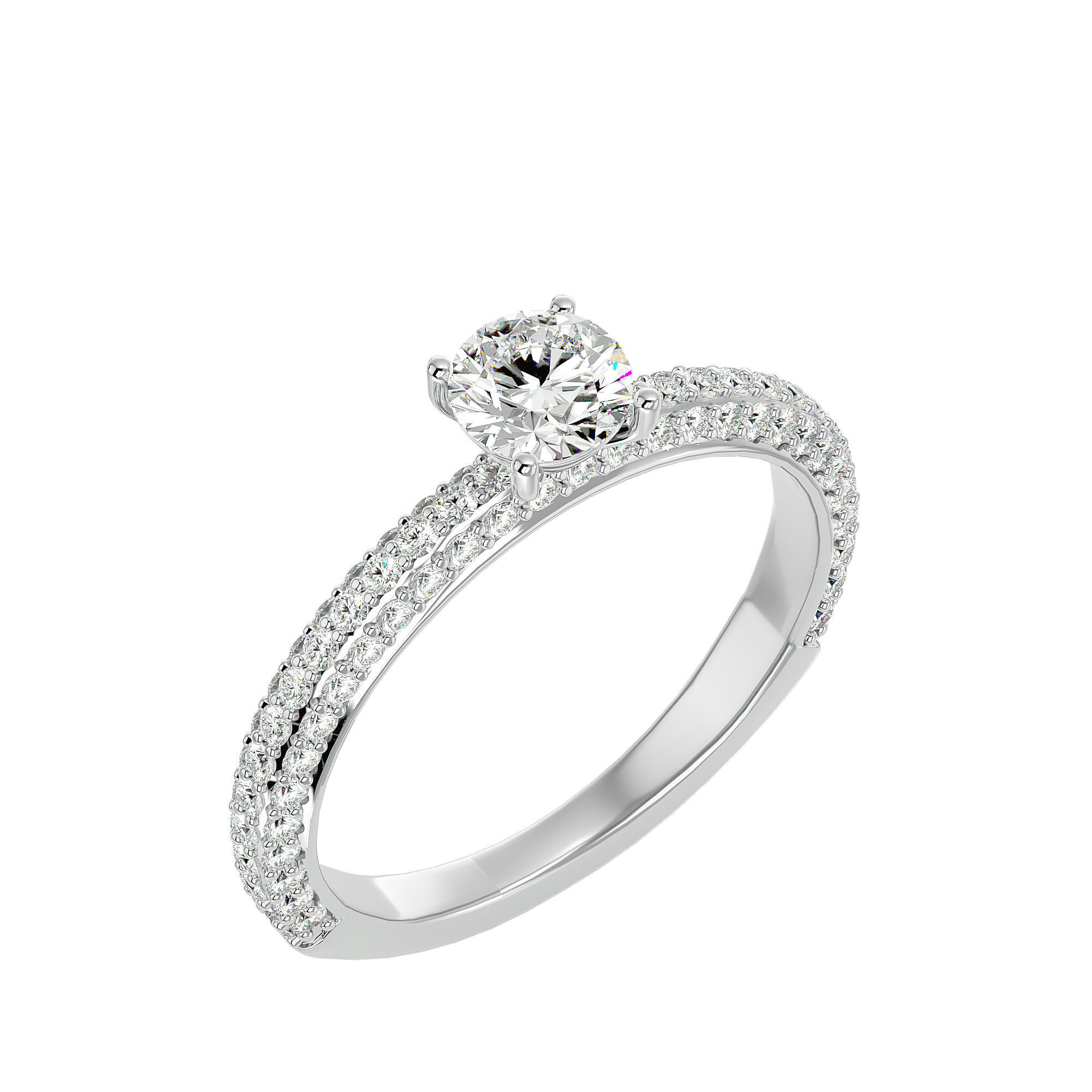 Solitaire ring model 3D print model_18