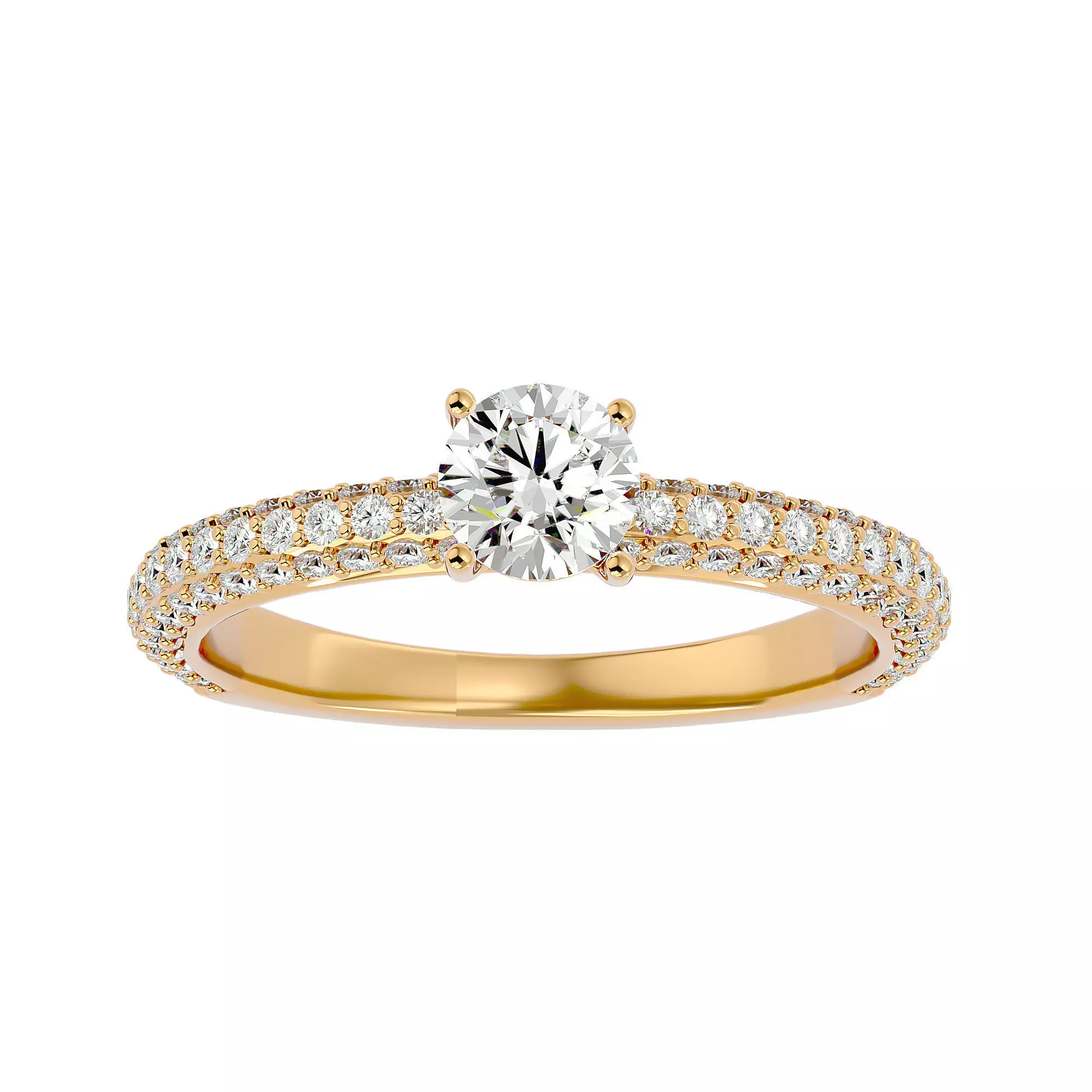 Solitaire ring model 3D print model_0