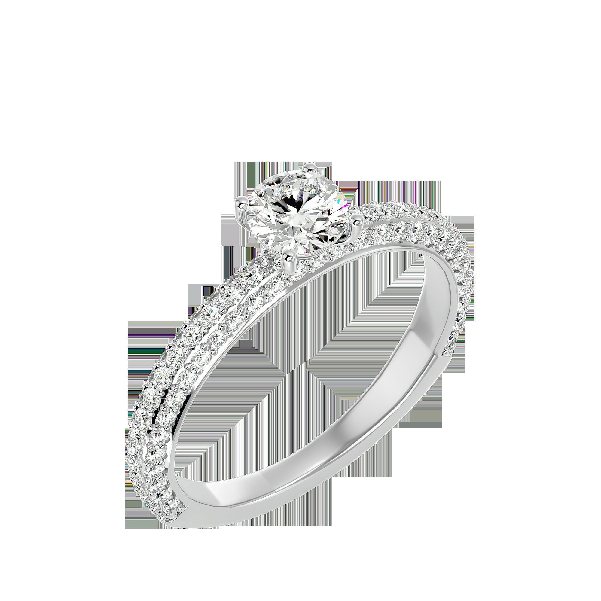 Solitaire ring model 3D print model_19