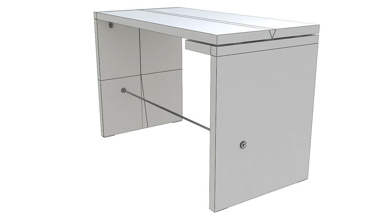 Metal and wood desk 3D model_9