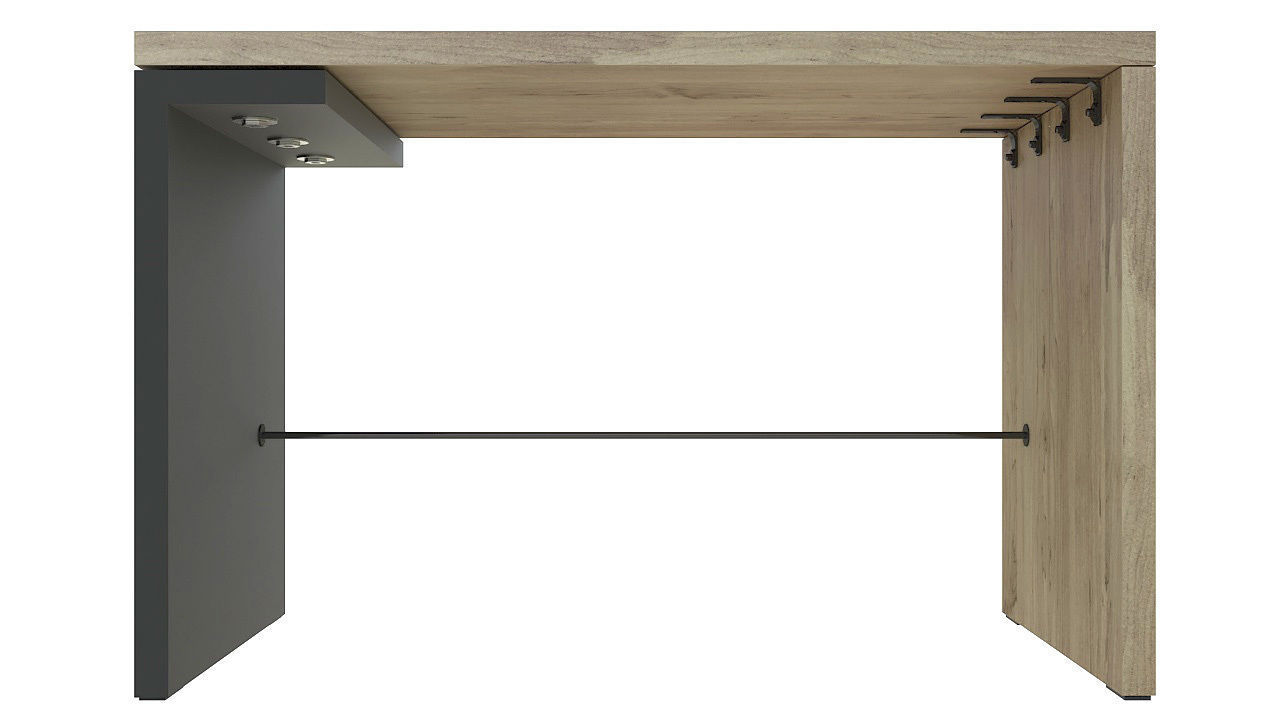 Metal and wood desk 3D model_2