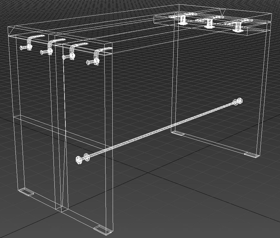 Metal and wood desk 3D model_11