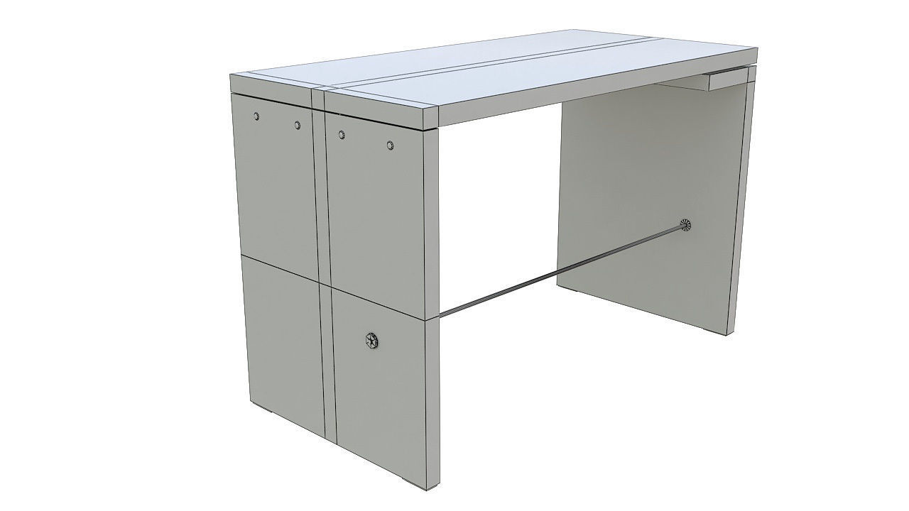Metal and wood desk 3D model_10