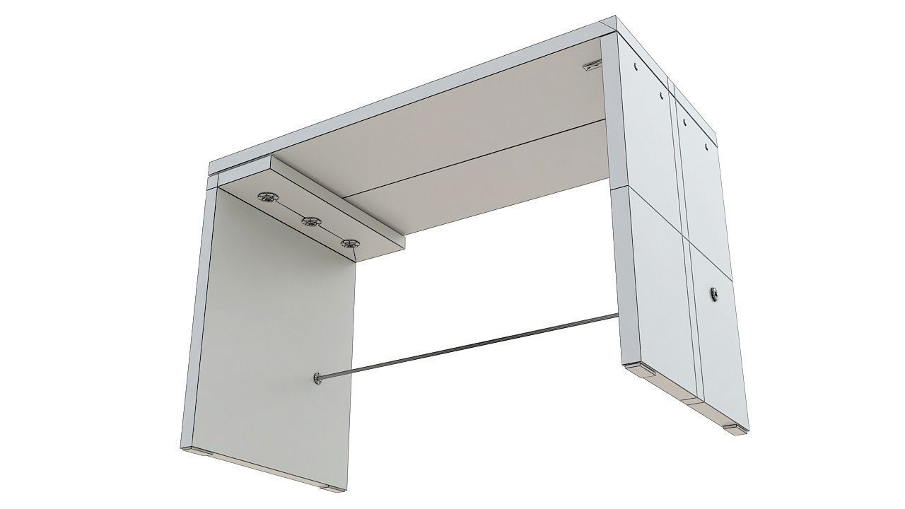 Metal and wood desk 3D model_8