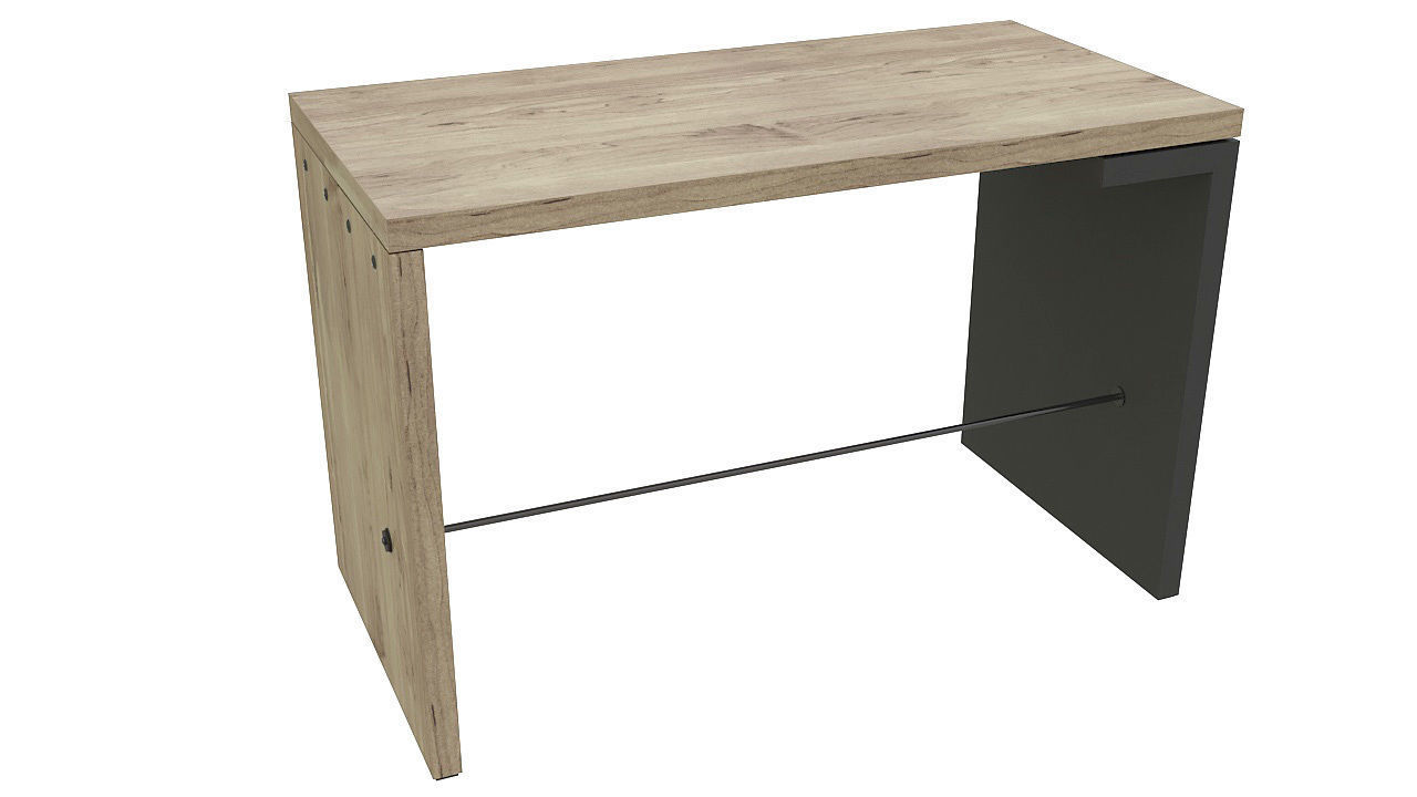 Metal and wood desk 3D model_5