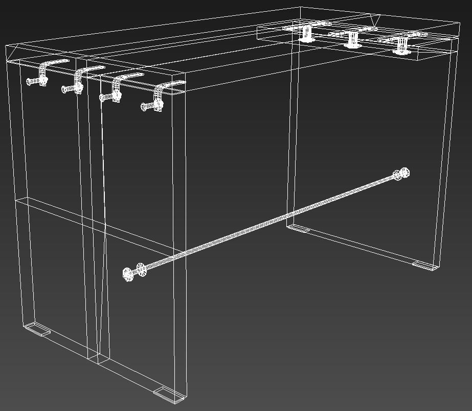 Metal and wood desk 3D model_12