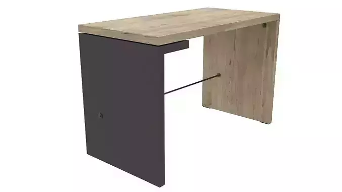 Metal and wood desk 3D model