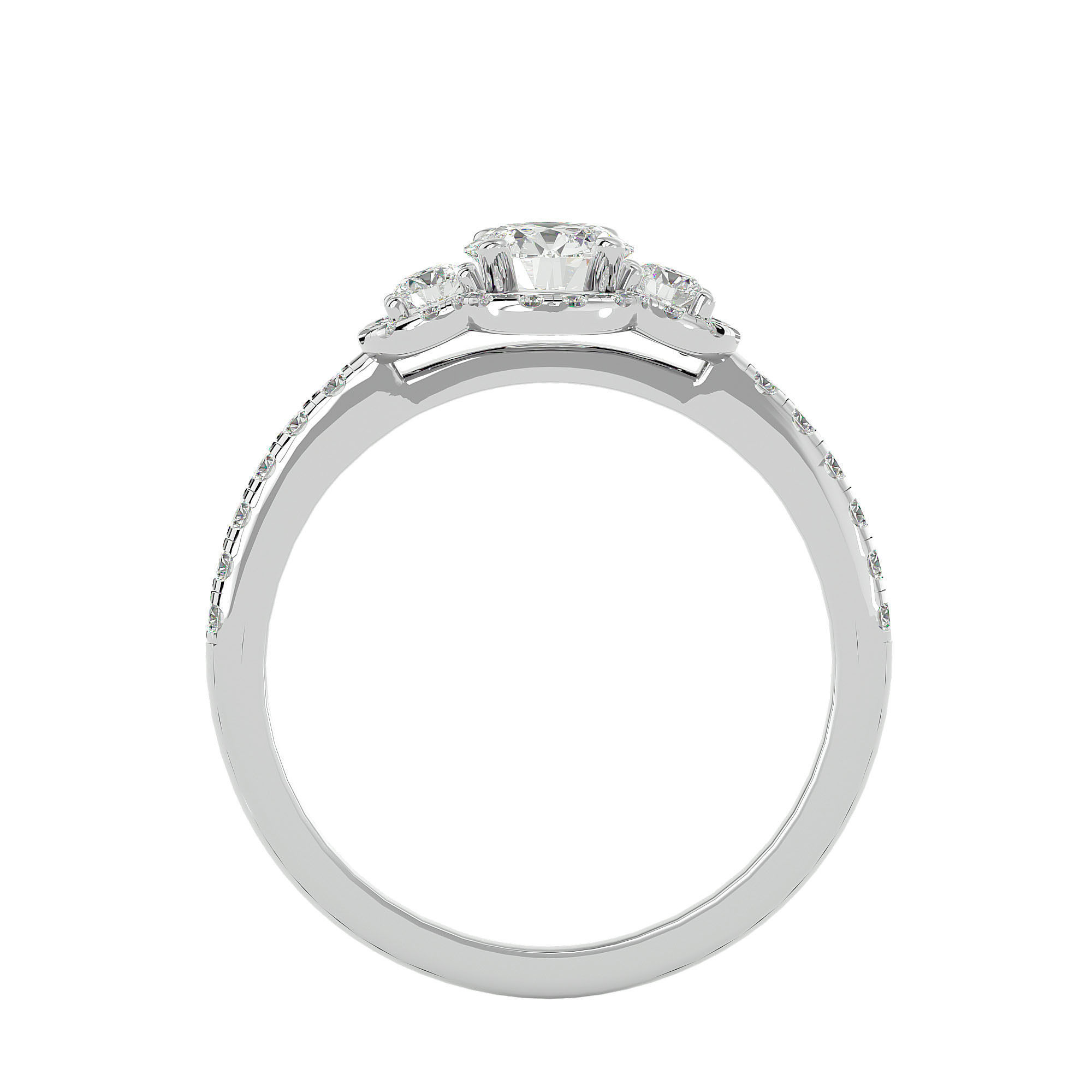 Solitaire ring model 3D print model_8