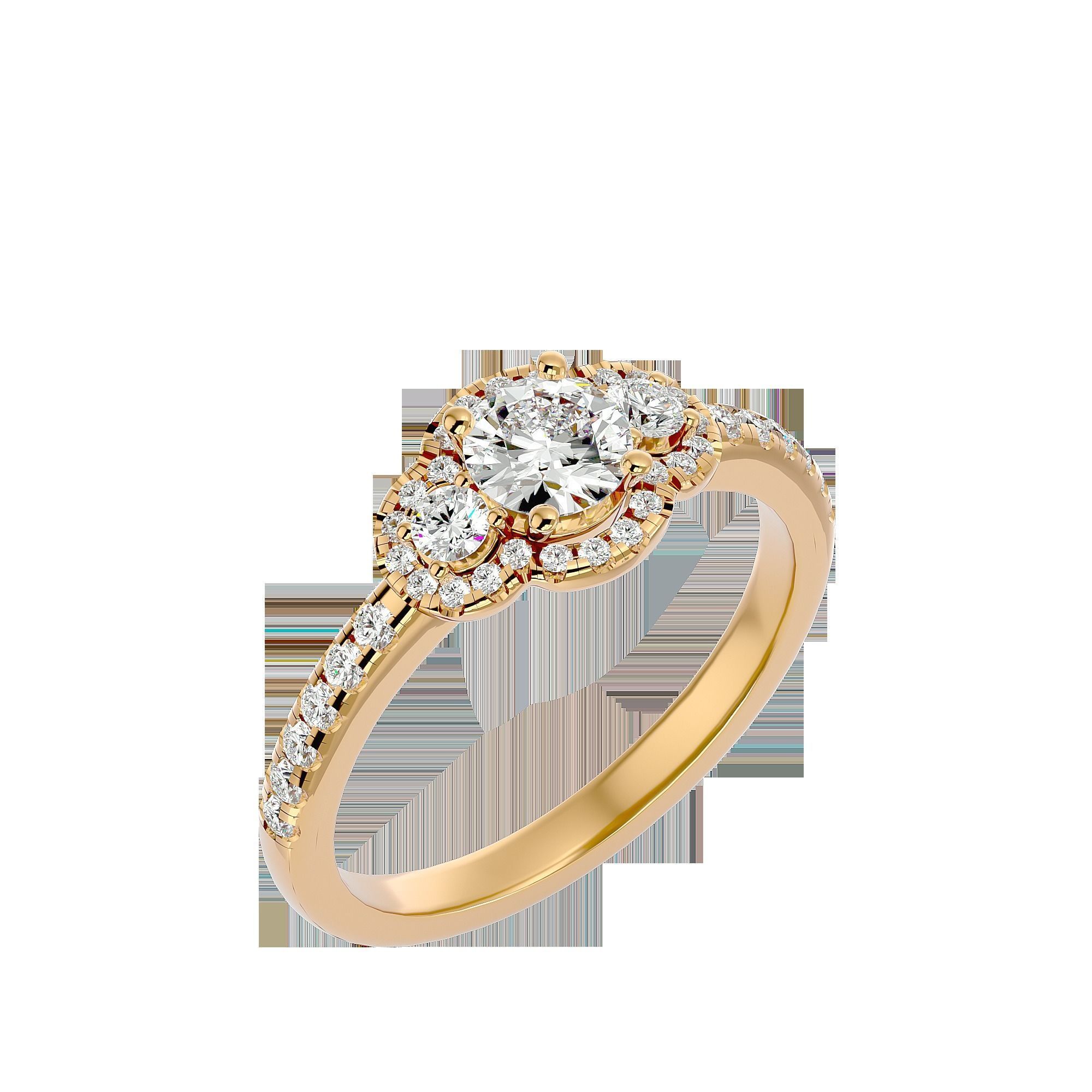 Solitaire ring model 3D print model_23