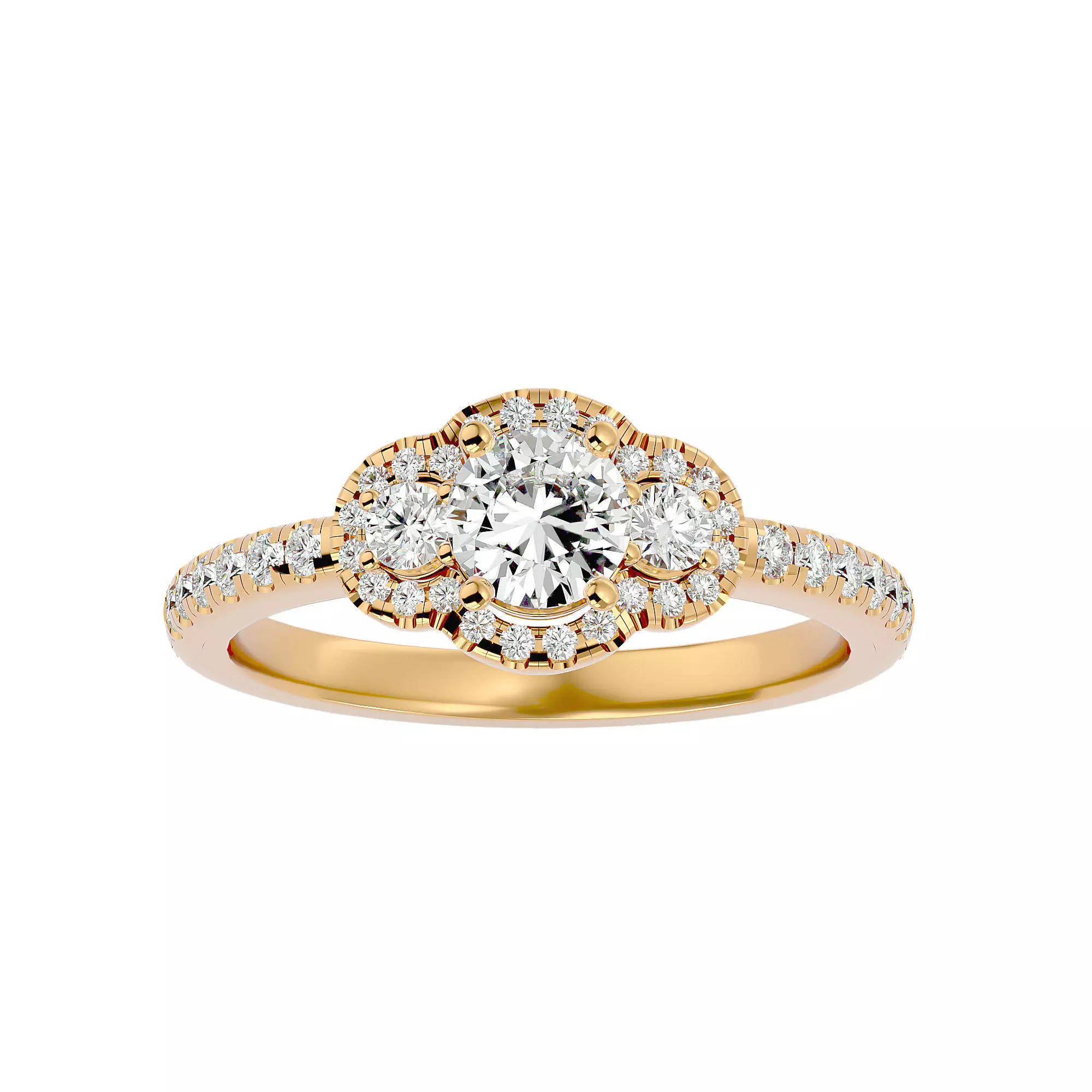 Solitaire ring model 3D print model_0