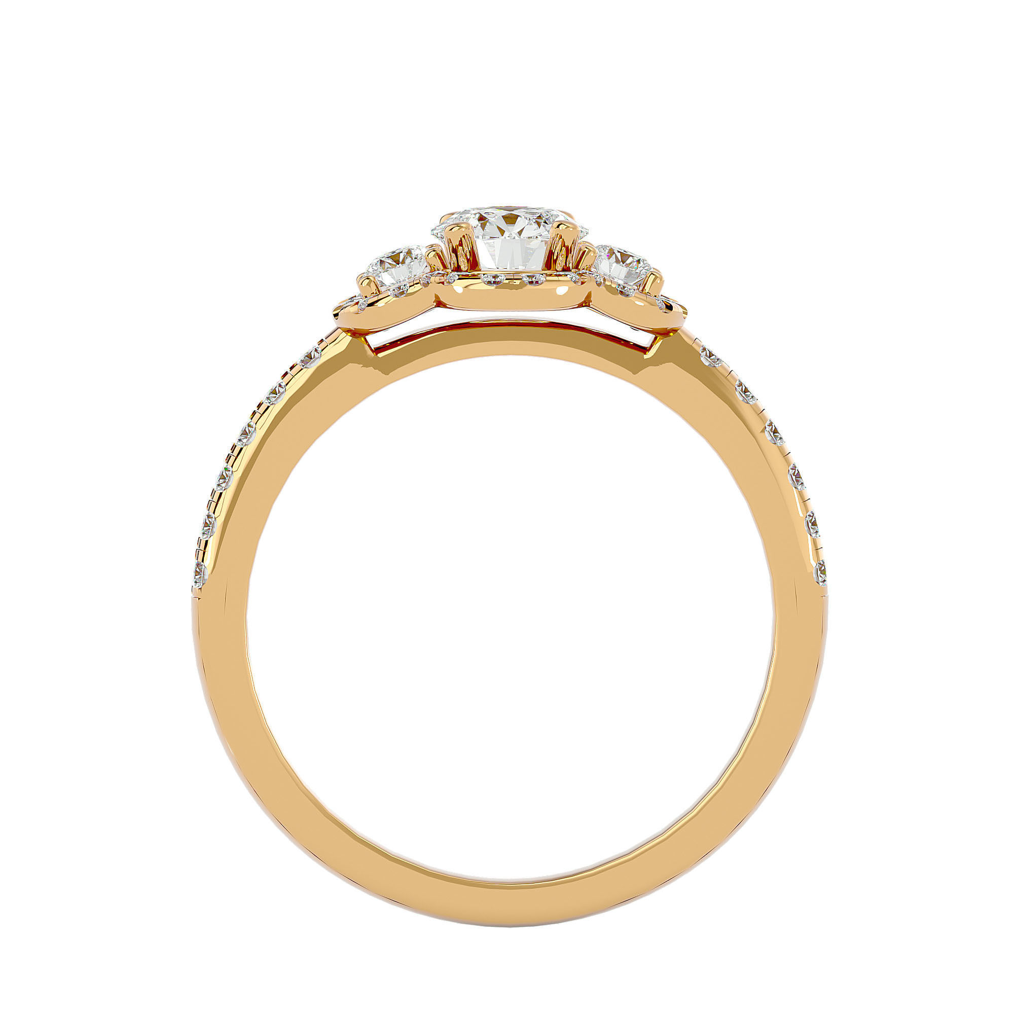 Solitaire ring model 3D print model_10