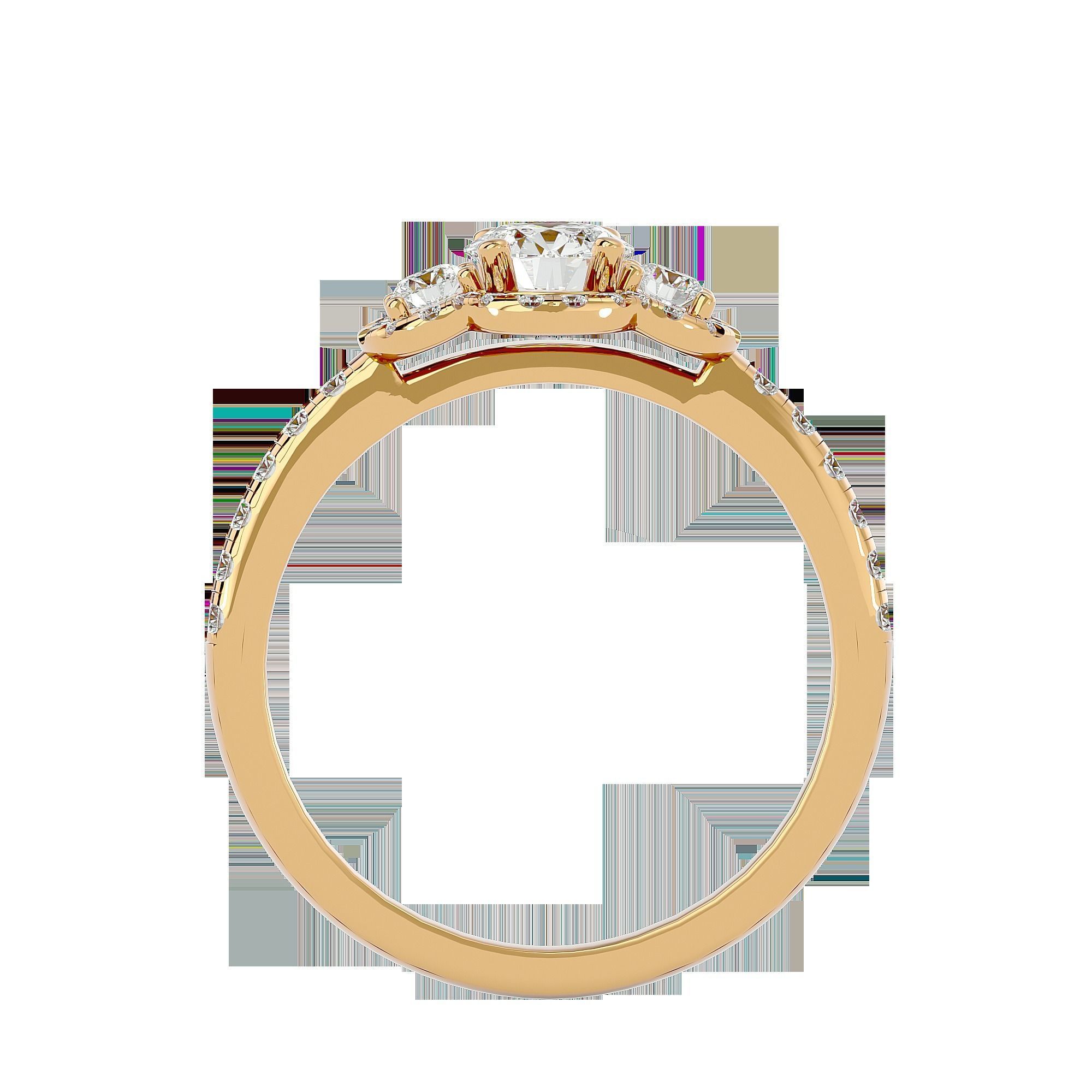 Solitaire ring model 3D print model_11