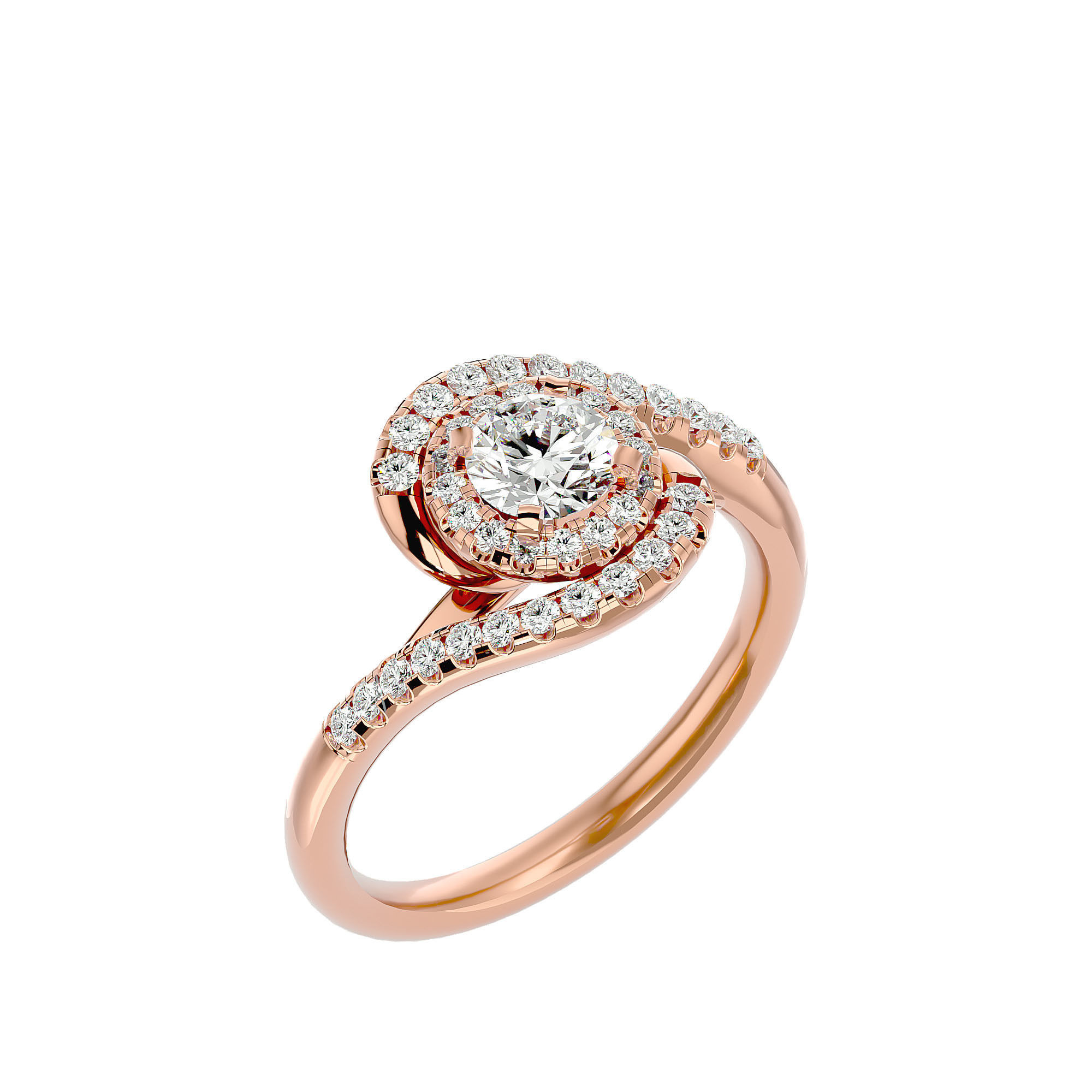 Solitaire ring model 3D print model_24