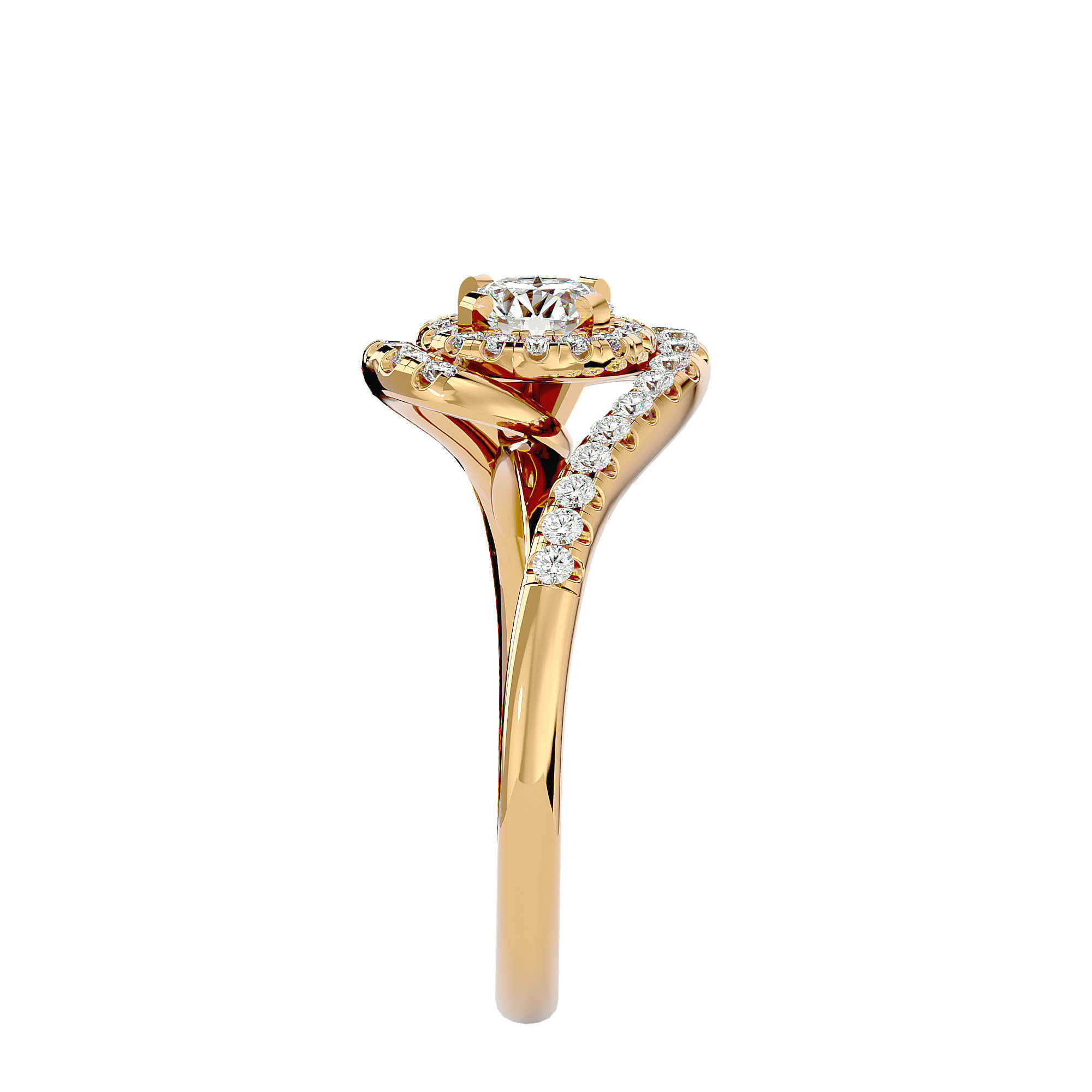 Solitaire ring model 3D print model_14