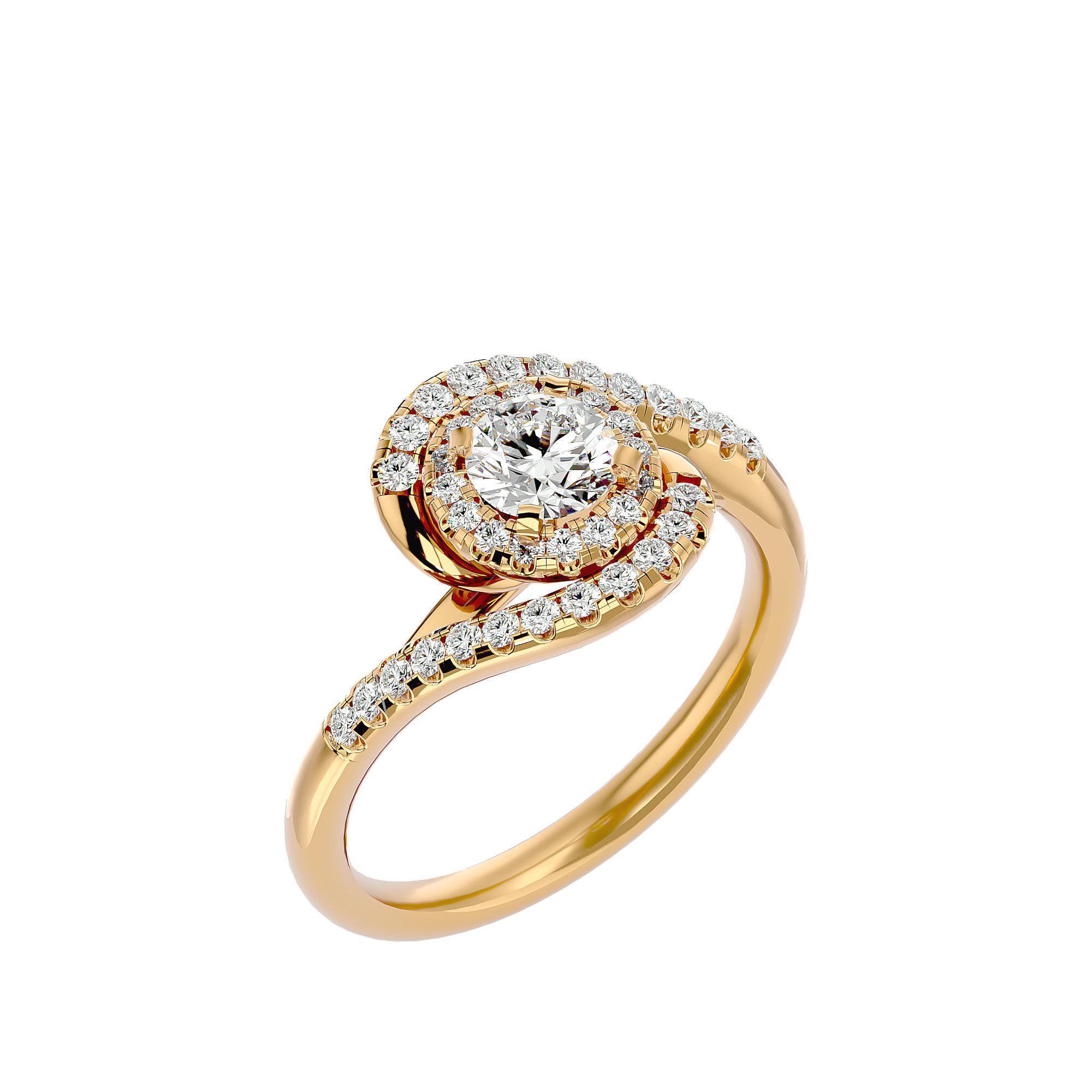 Solitaire ring model 3D print model_22