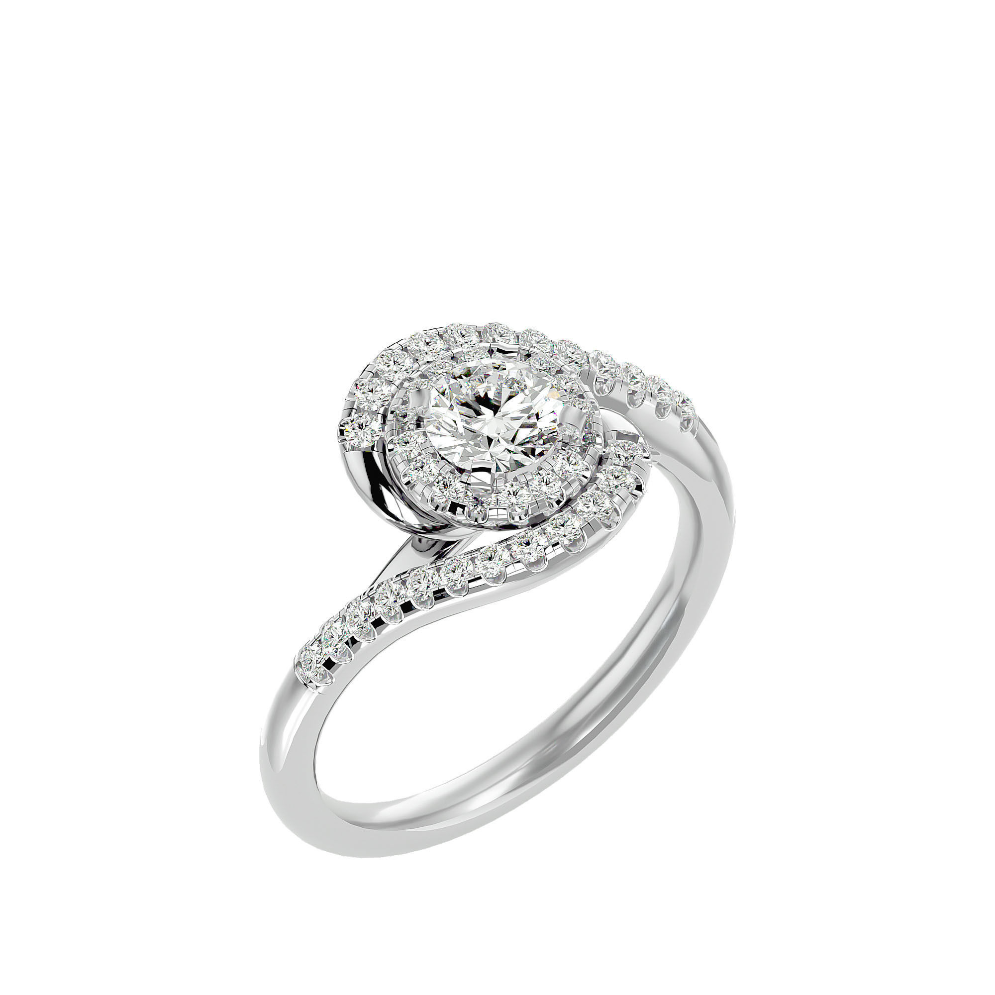 Solitaire ring model 3D print model_20
