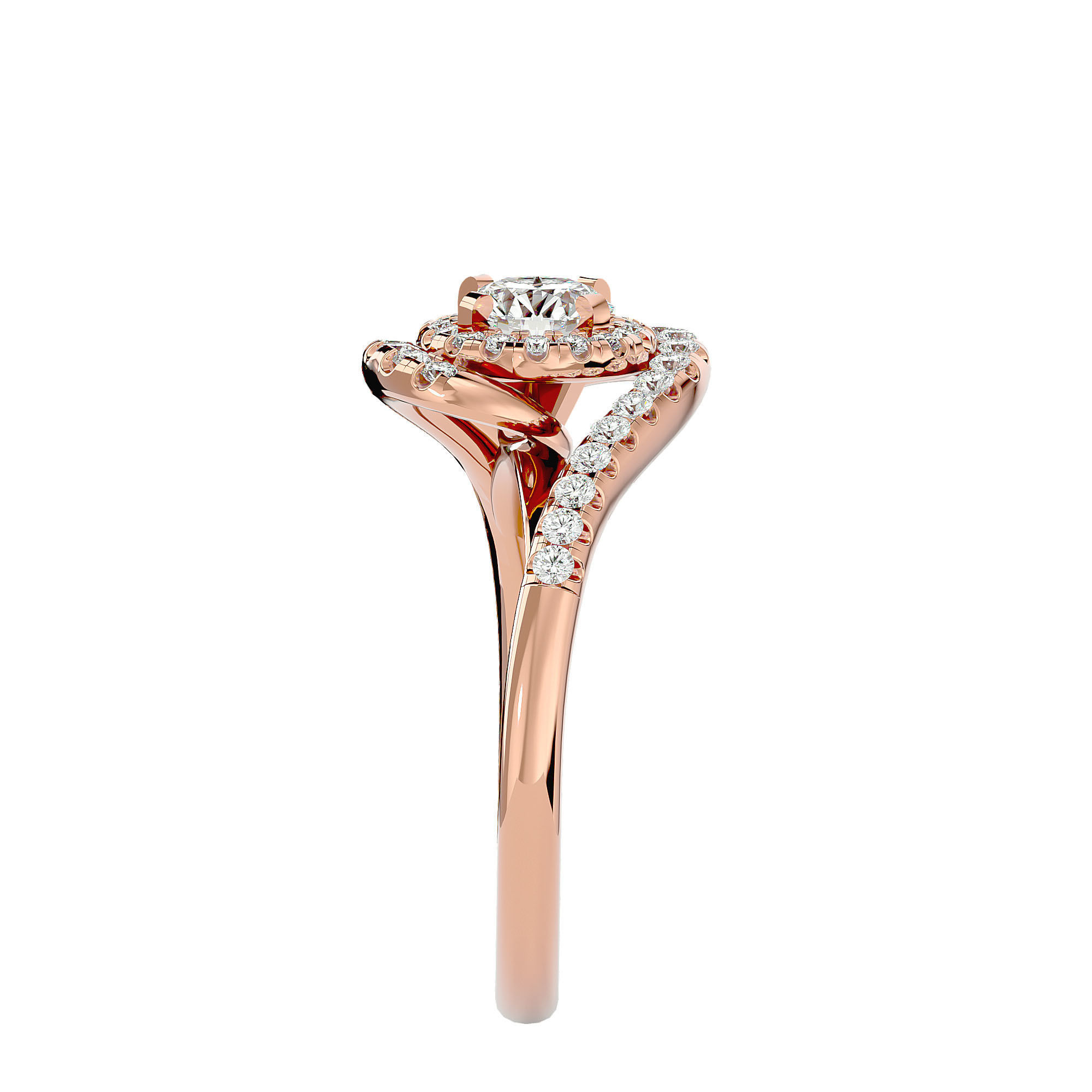 Solitaire ring model 3D print model_16