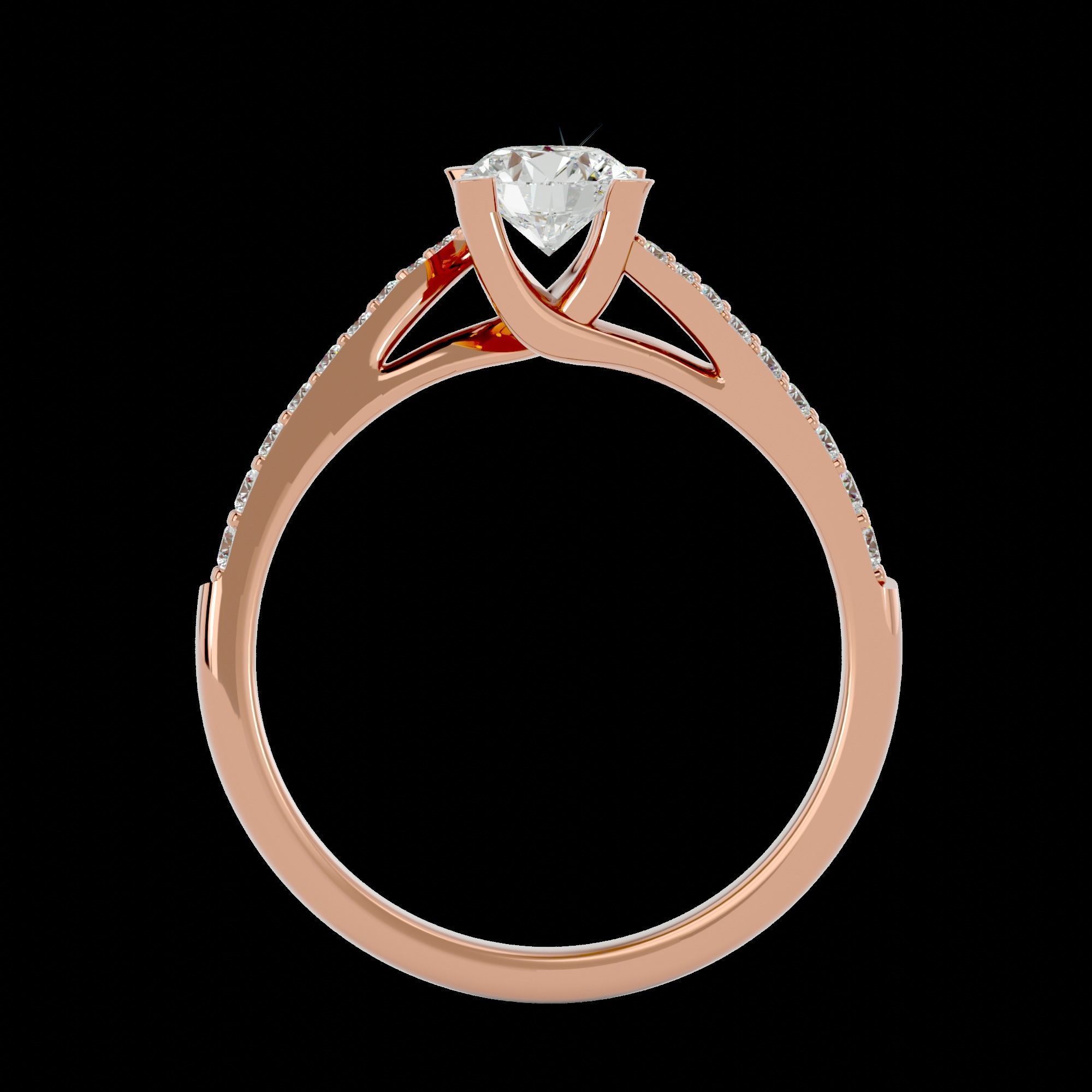 Solitaire ring model 3D print model_12