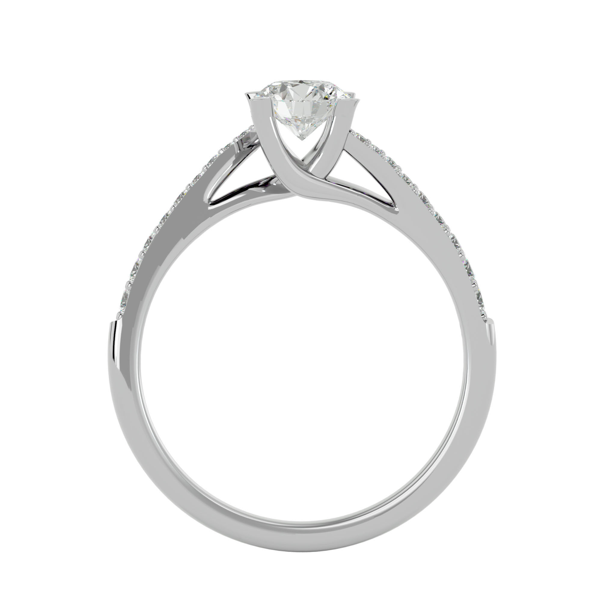 Solitaire ring model 3D print model_7