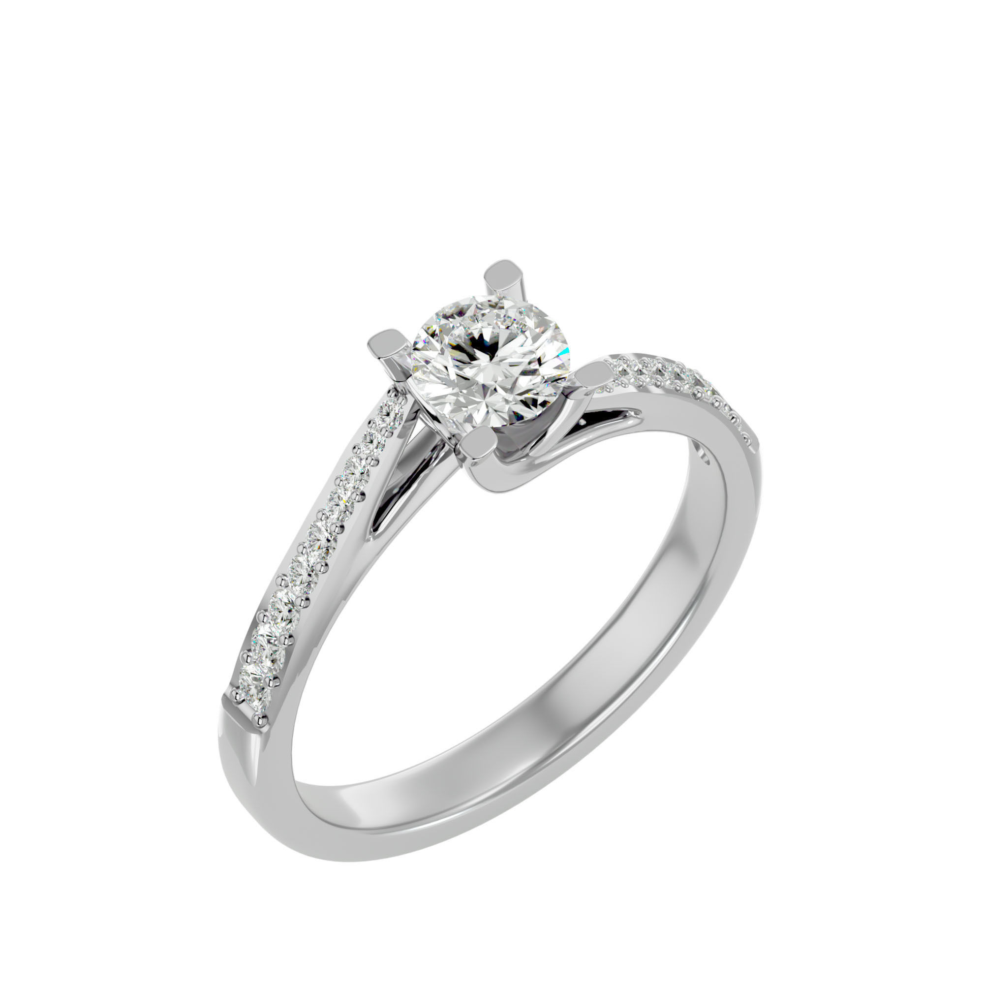 Solitaire ring model 3D print model_19