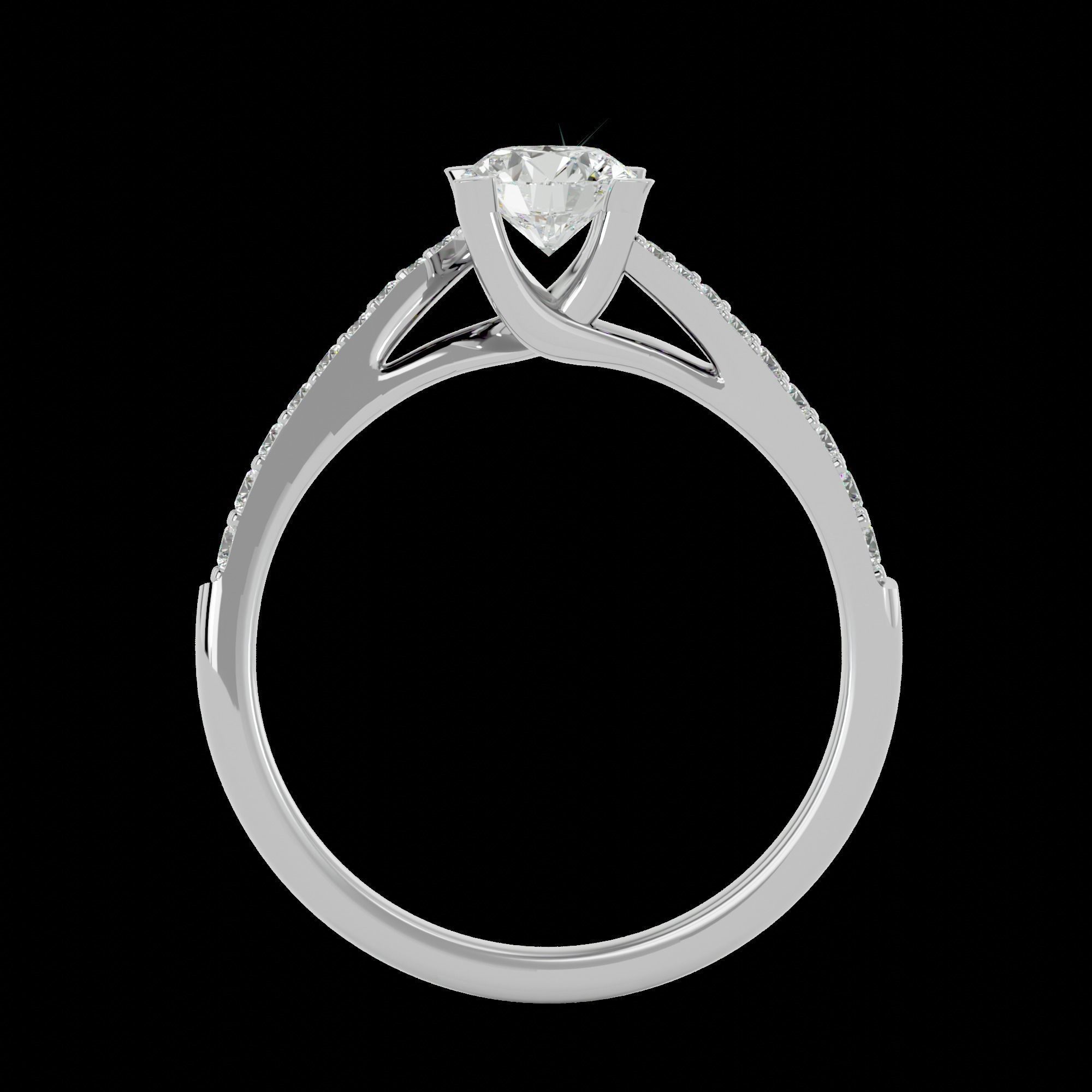 Solitaire ring model 3D print model_8
