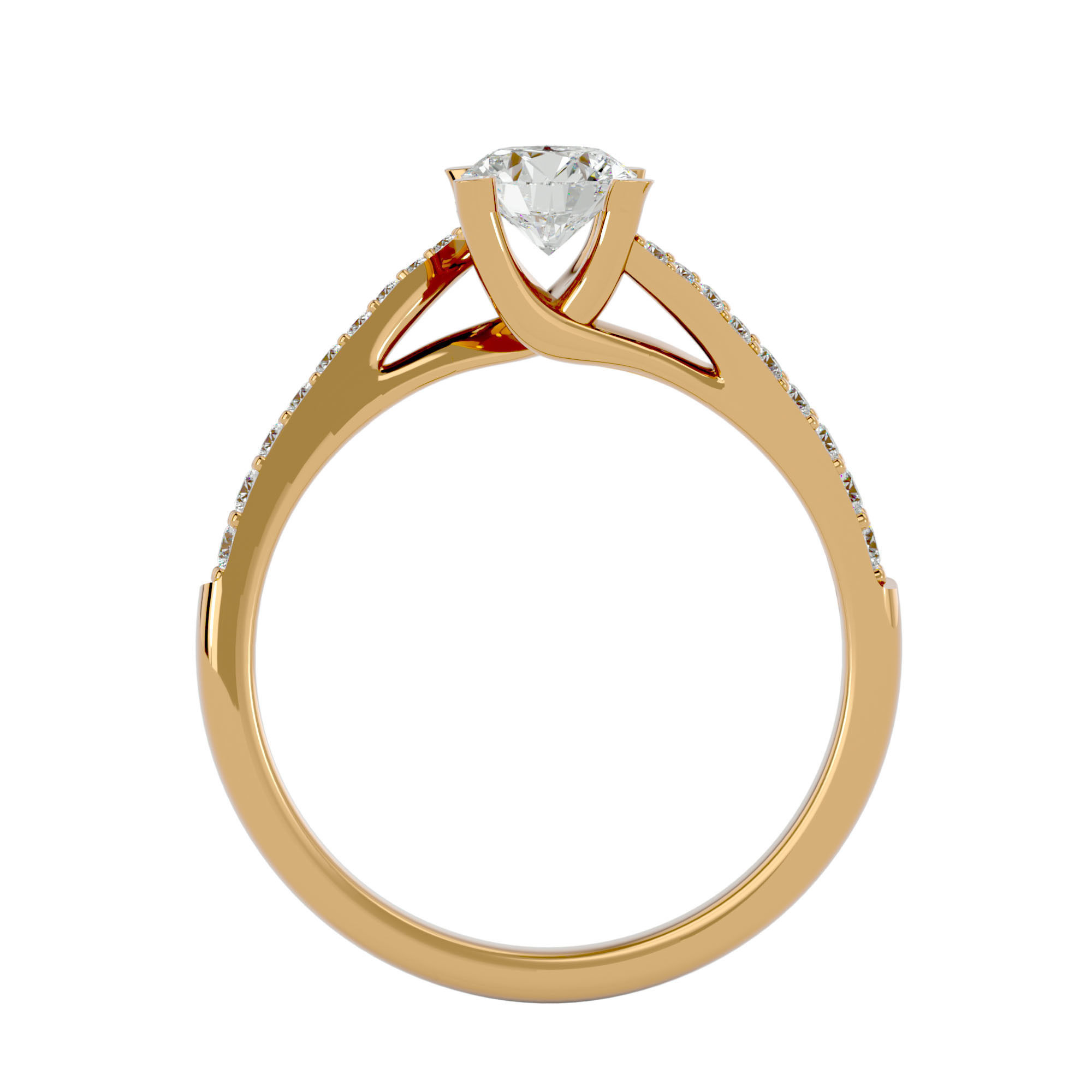 Solitaire ring model 3D print model_9