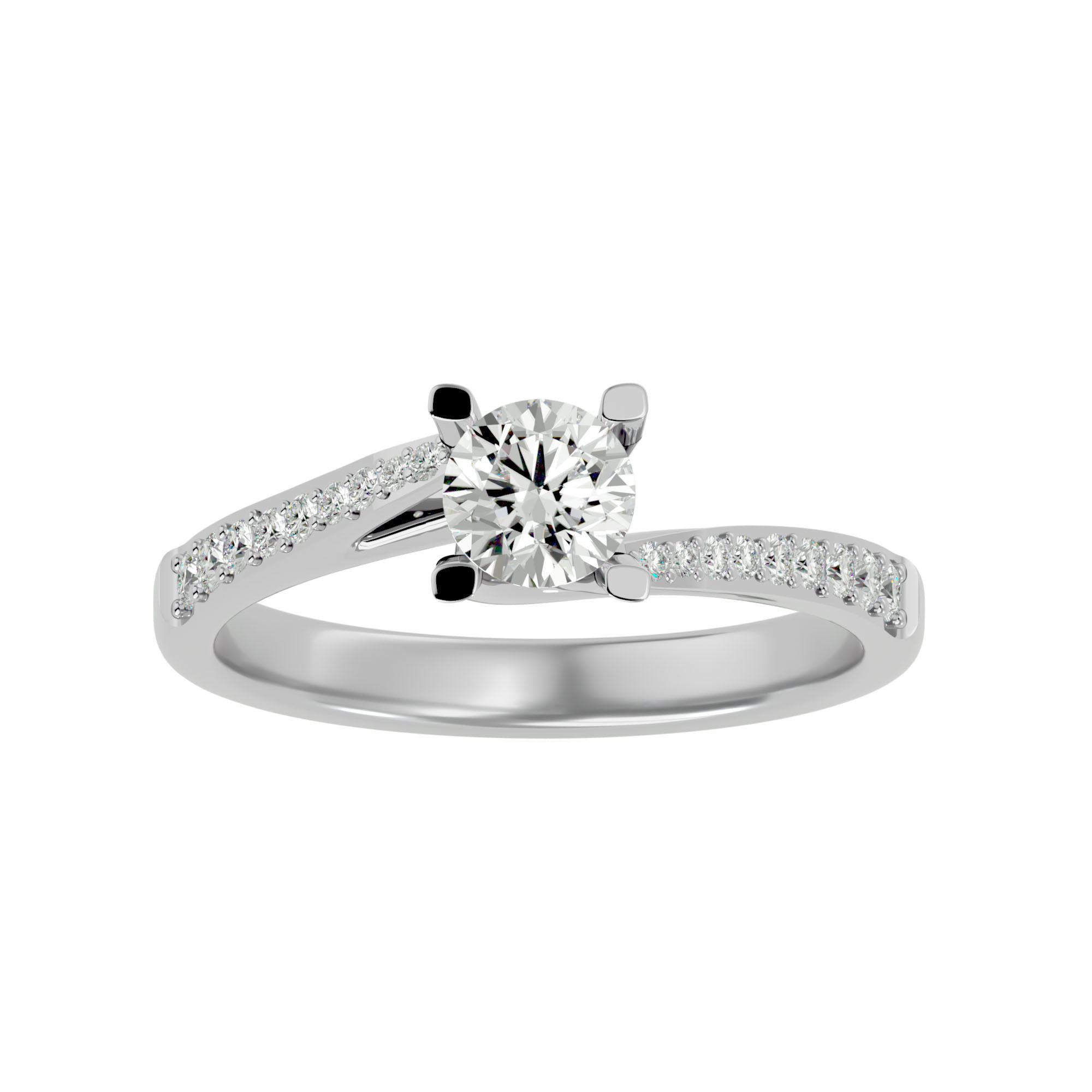Solitaire ring model 3D print model_5