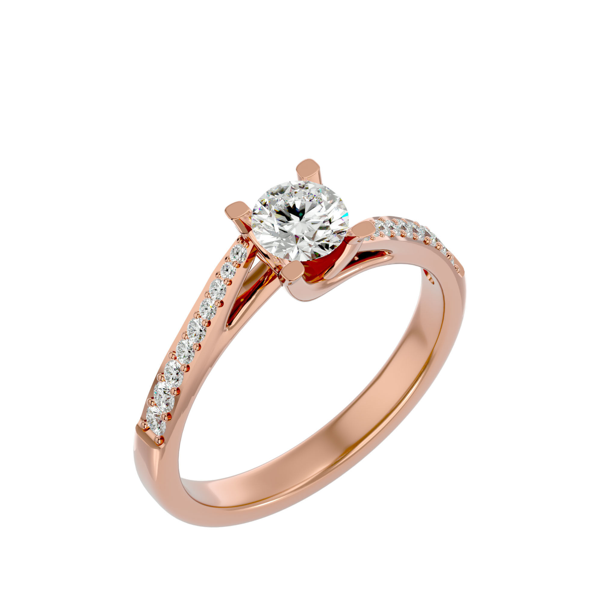 Solitaire ring model 3D print model_23