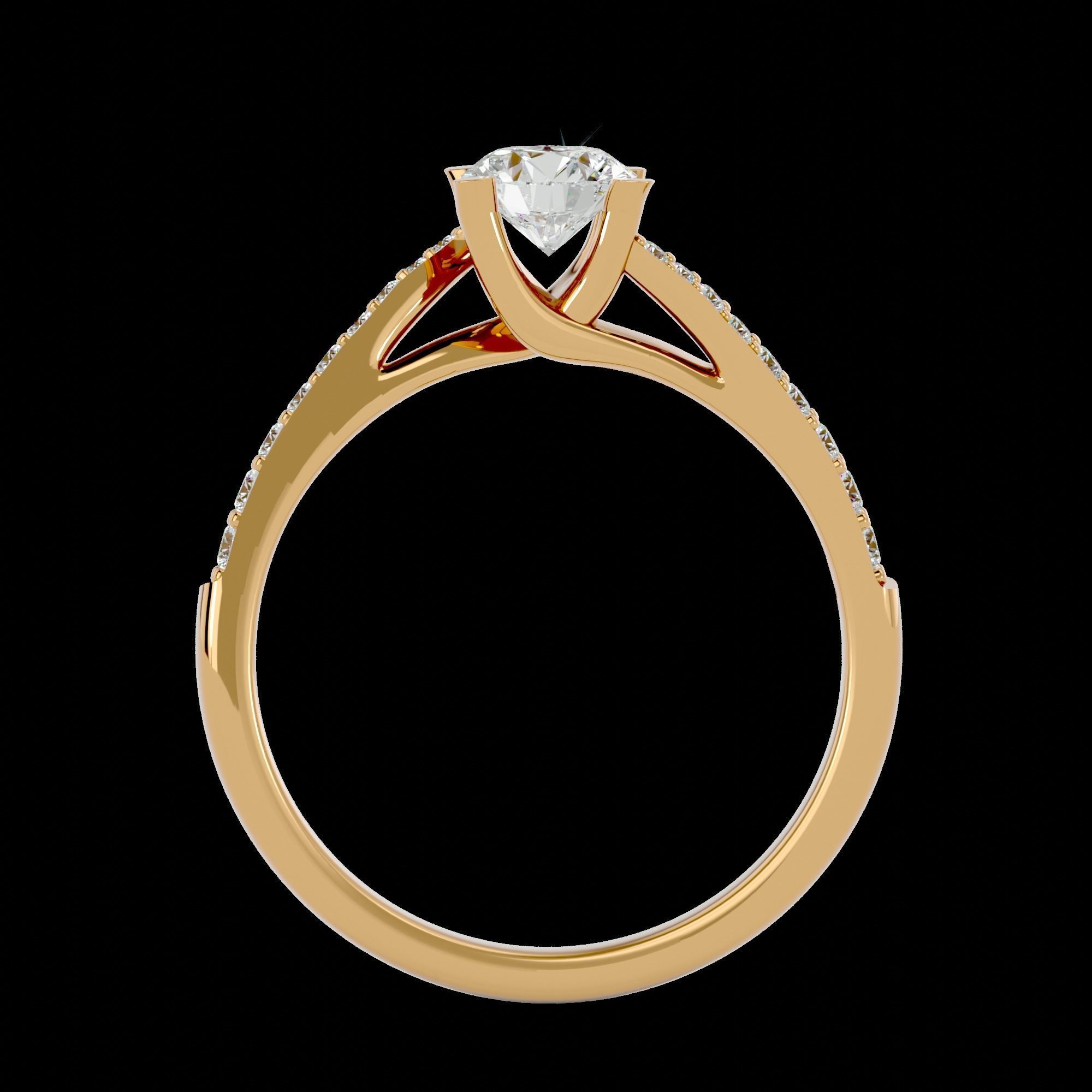Solitaire ring model 3D print model_10