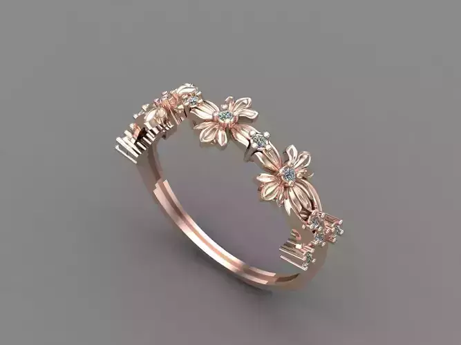 Womens Diamond Signet Ring Women Rings 3dmodels 3D print model