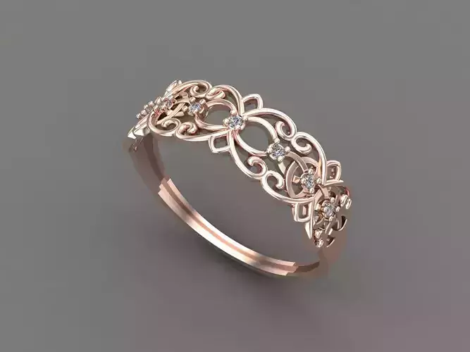 Womens Diamond Signet Ring Women Rings 3dmodels 3D print model