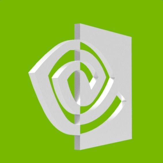 Nvidia 3d logo 3D model_2