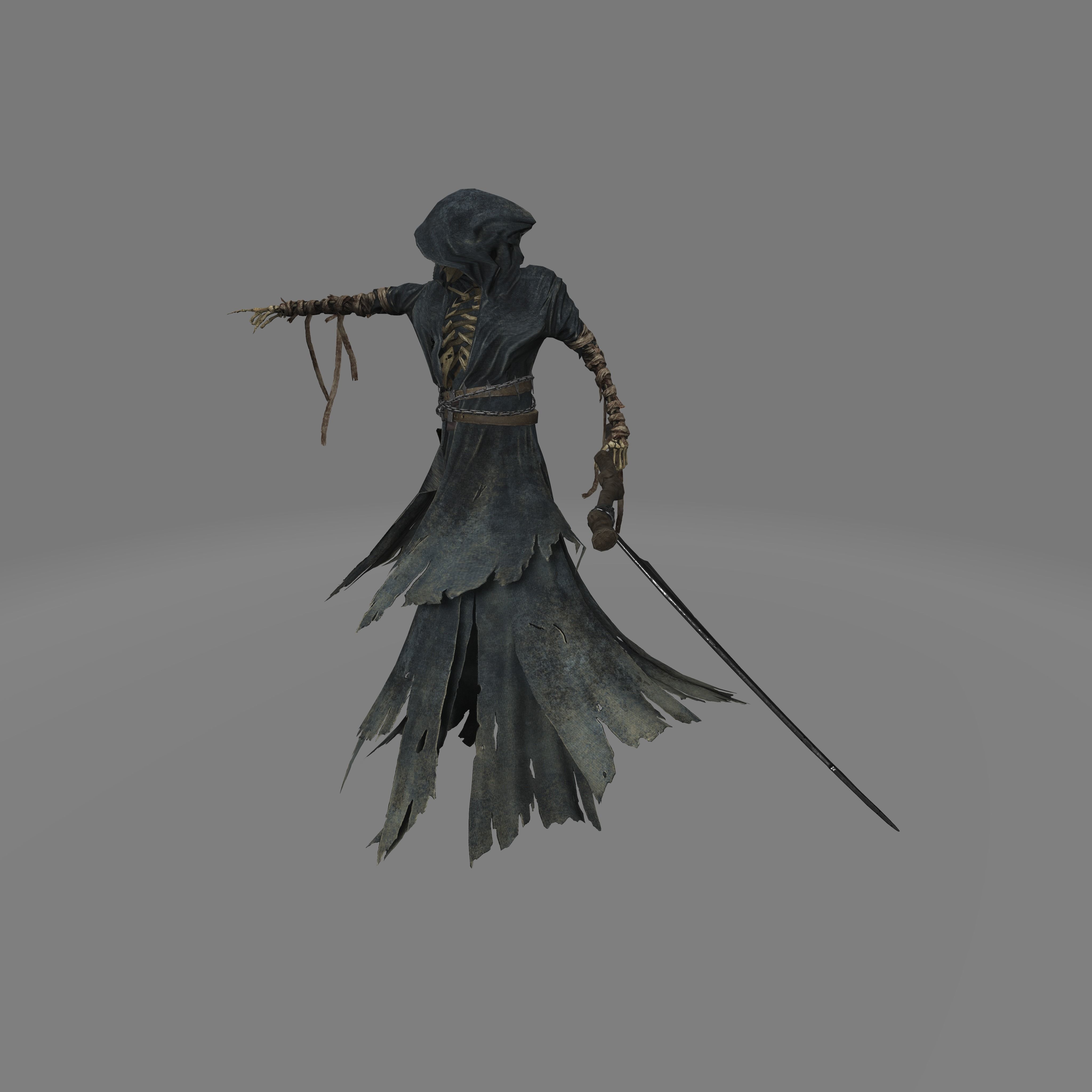 grim reaper Low-poly 3D model_1