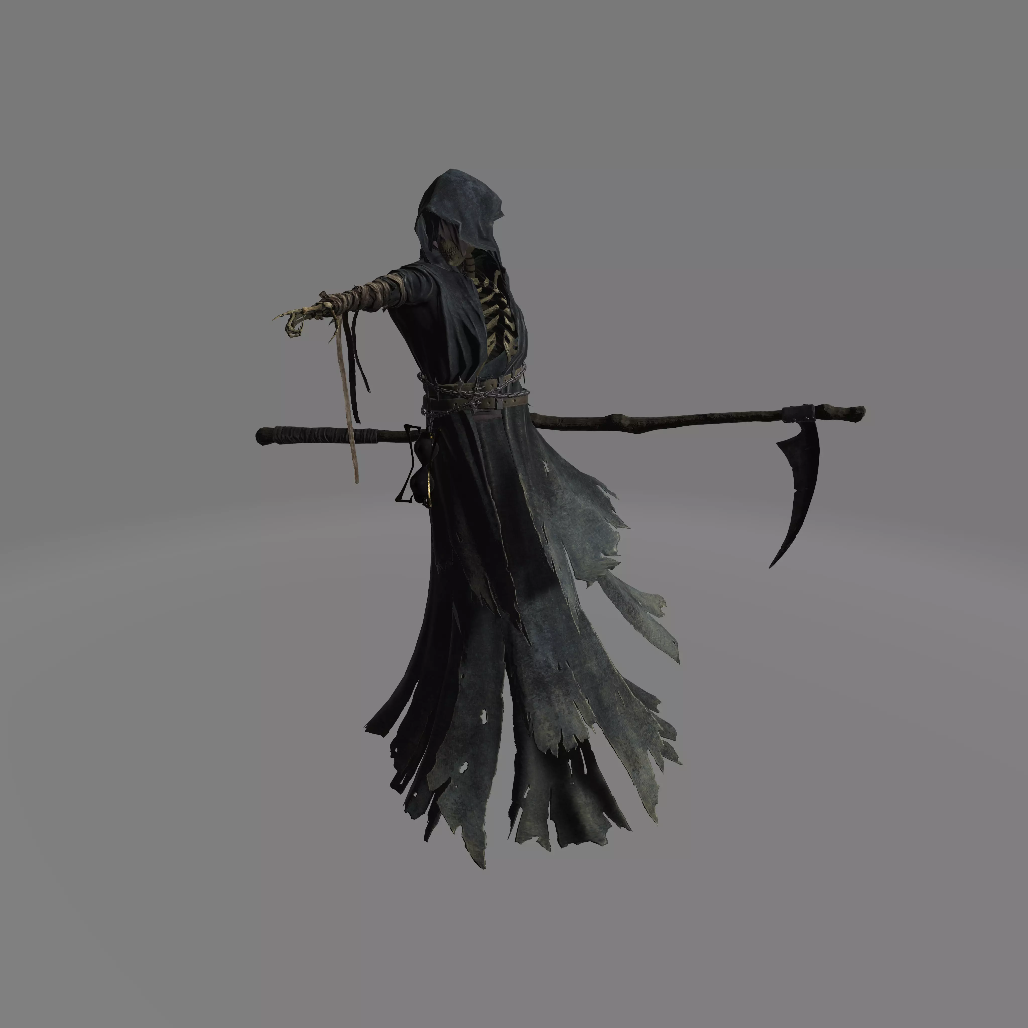 grim reaper Low-poly 3D model_0