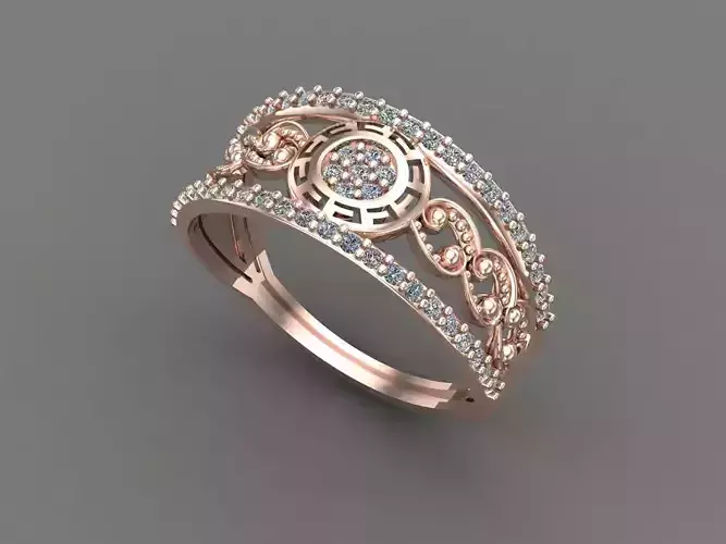 Womens Diamond Signet Ring Women Rings 3dmodels 3D print model