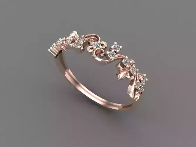 Womens Diamond Signet Ring Women Rings 3dmodels 3D print model