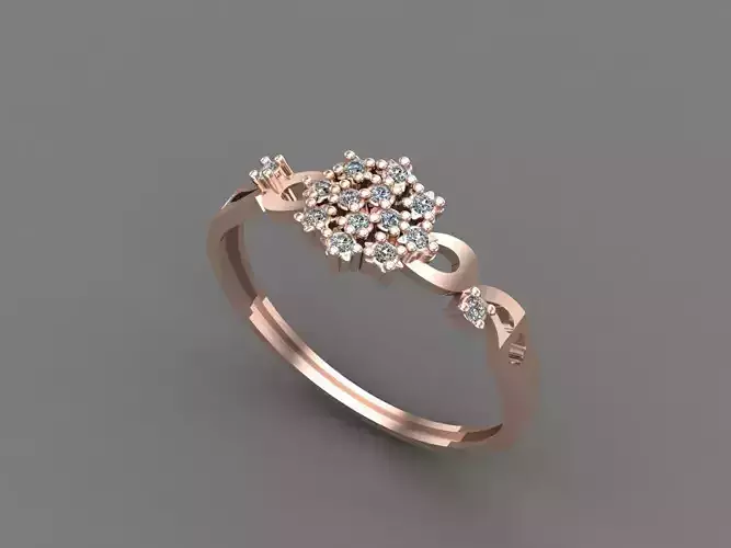 Womens Diamond Signet Ring Women Rings 3dmodels 3D print model