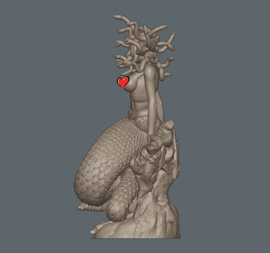 Medusa PinUp - 90mm STL 3D printing file 3D print model_11