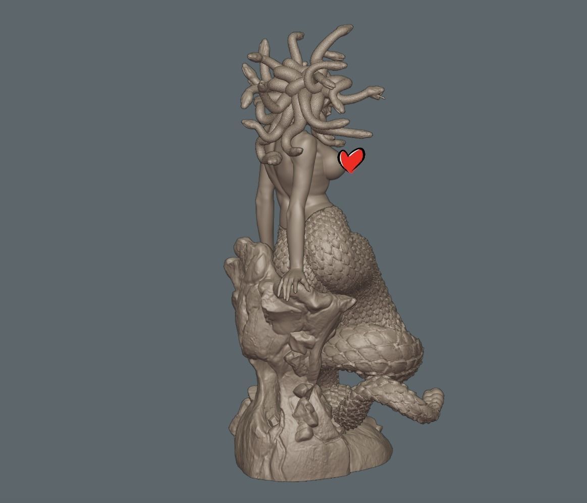 Medusa PinUp - 90mm STL 3D printing file 3D print model_12