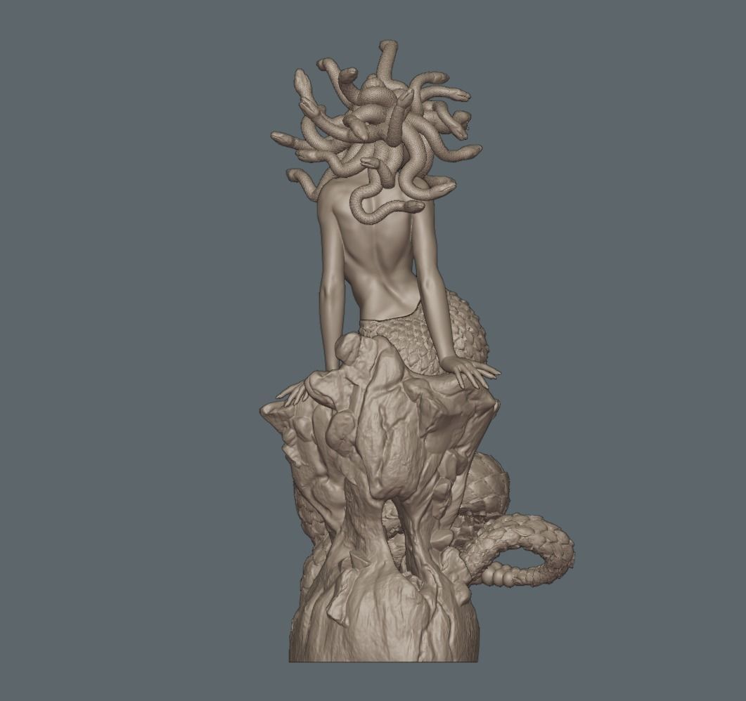 Medusa PinUp - 90mm STL 3D printing file 3D print model_7